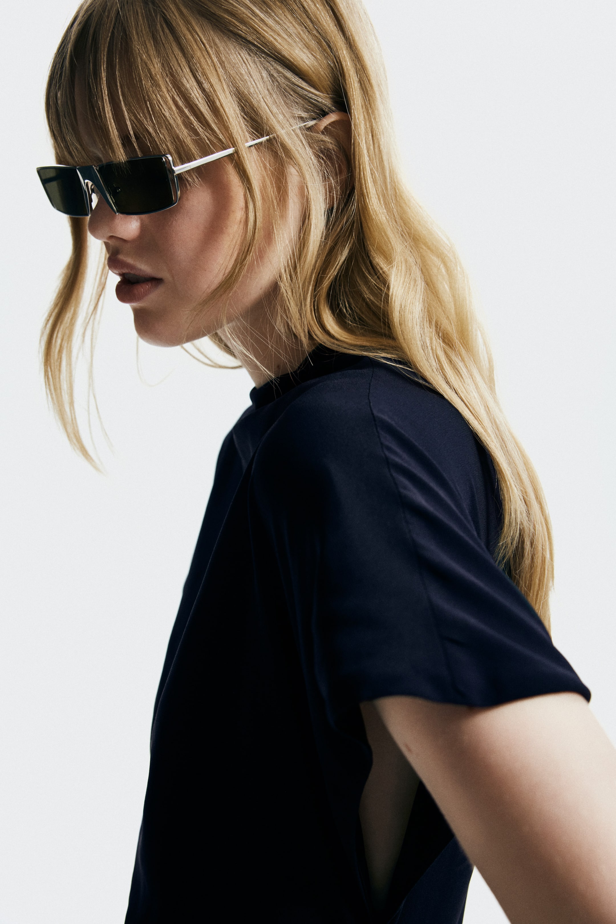 Draped Mock Turtleneck Dress