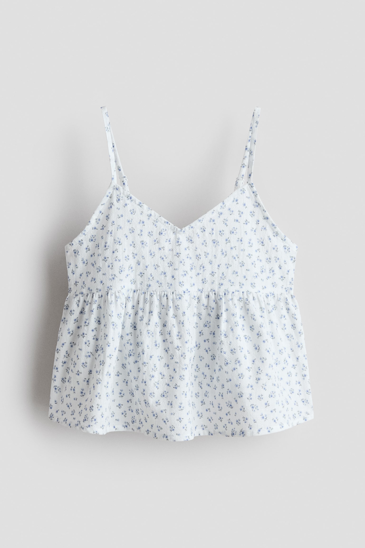 Áo peplum hai dây - Màu trắng/Hoa xanh dương/Màu trắng - 1