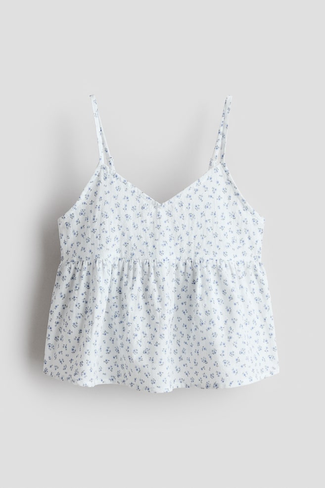 Trägertop mit Peplum - Weiß/Blau geblümt/Hellrosa/Weiß - 1