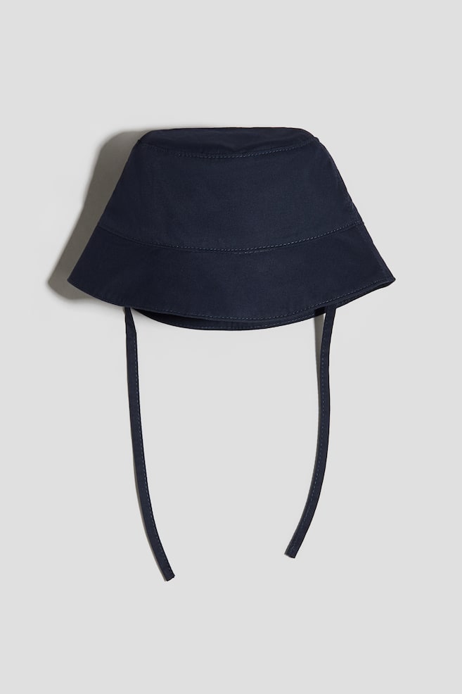 Cotton Bucket Hat - Navy blue/Beige/White/Peach - 1