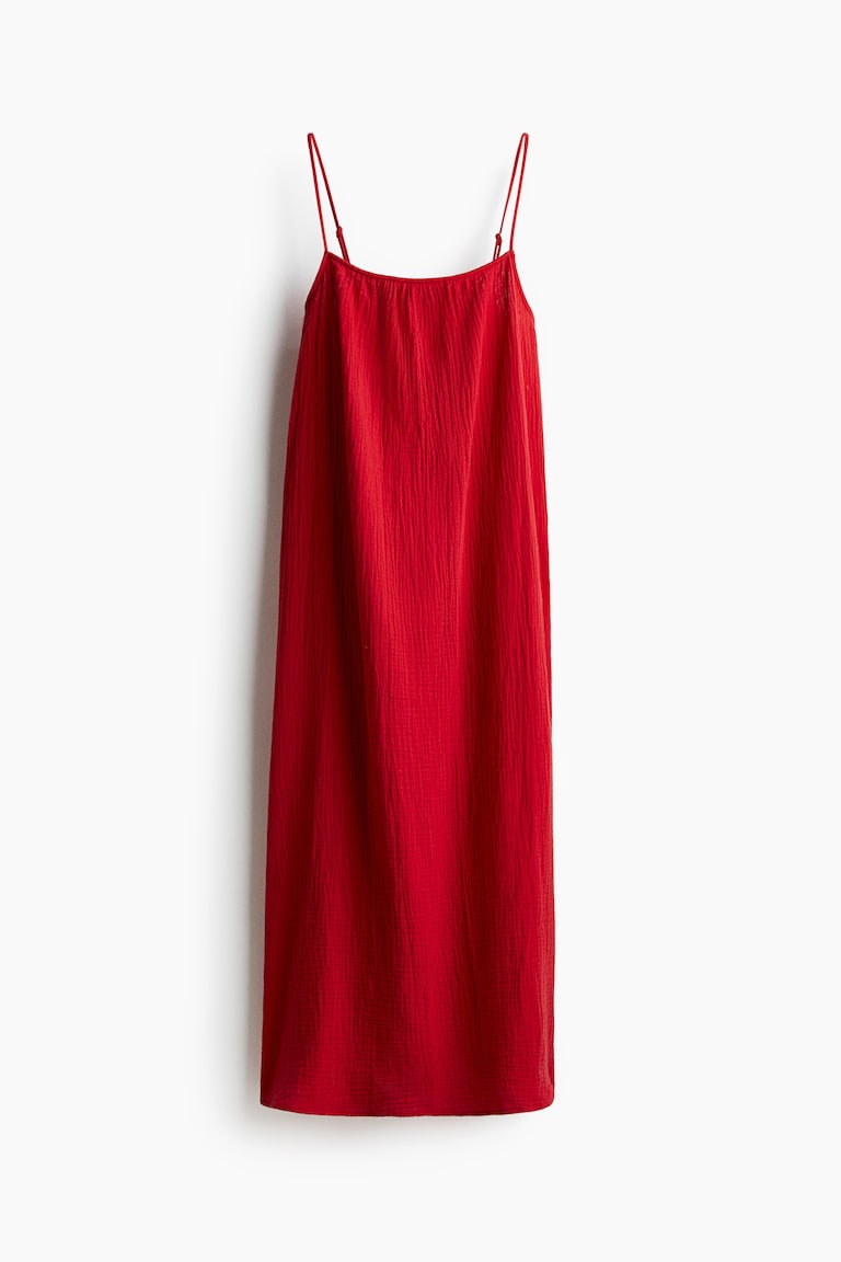 h&m muslin beach dress Women's Red Muslin Beach Dress