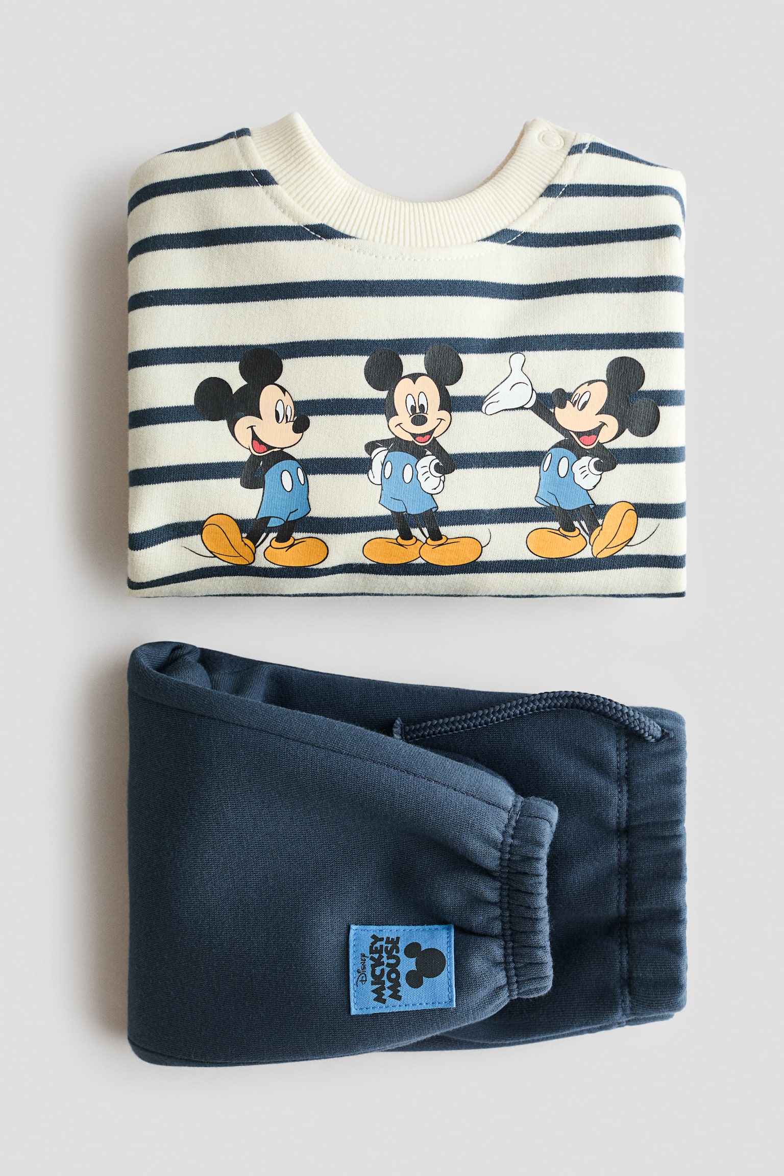 2-piece printed sweatshirt set - Dark dusty blue/Mickey Mouse/Cream/The Lion King/Light grey/Mickey Mouse/Dusty blue/Mickey Mouse/Dark grey/The Lion King/Light beige - 2