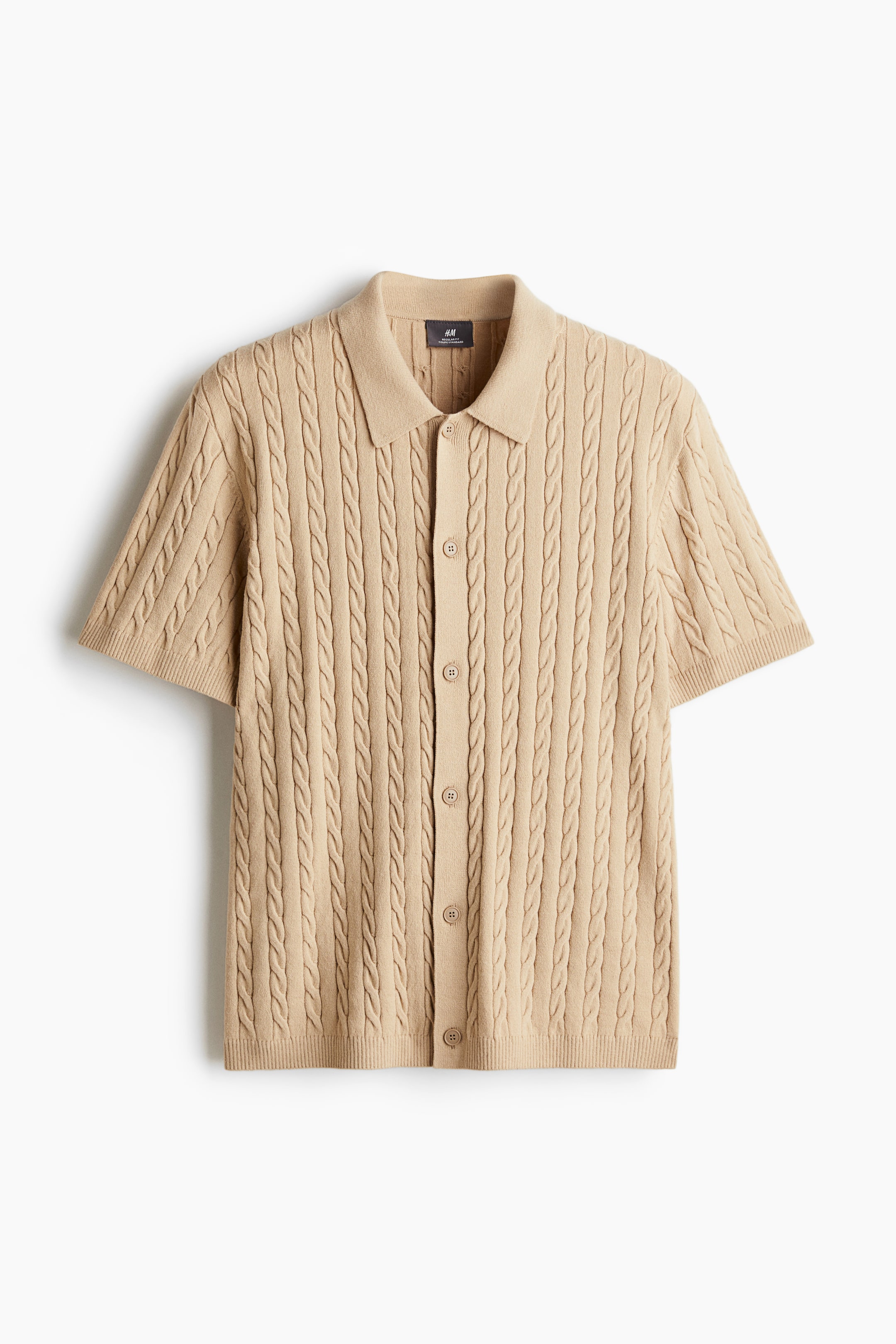 Regular-Fit Cable-Knit Shirt