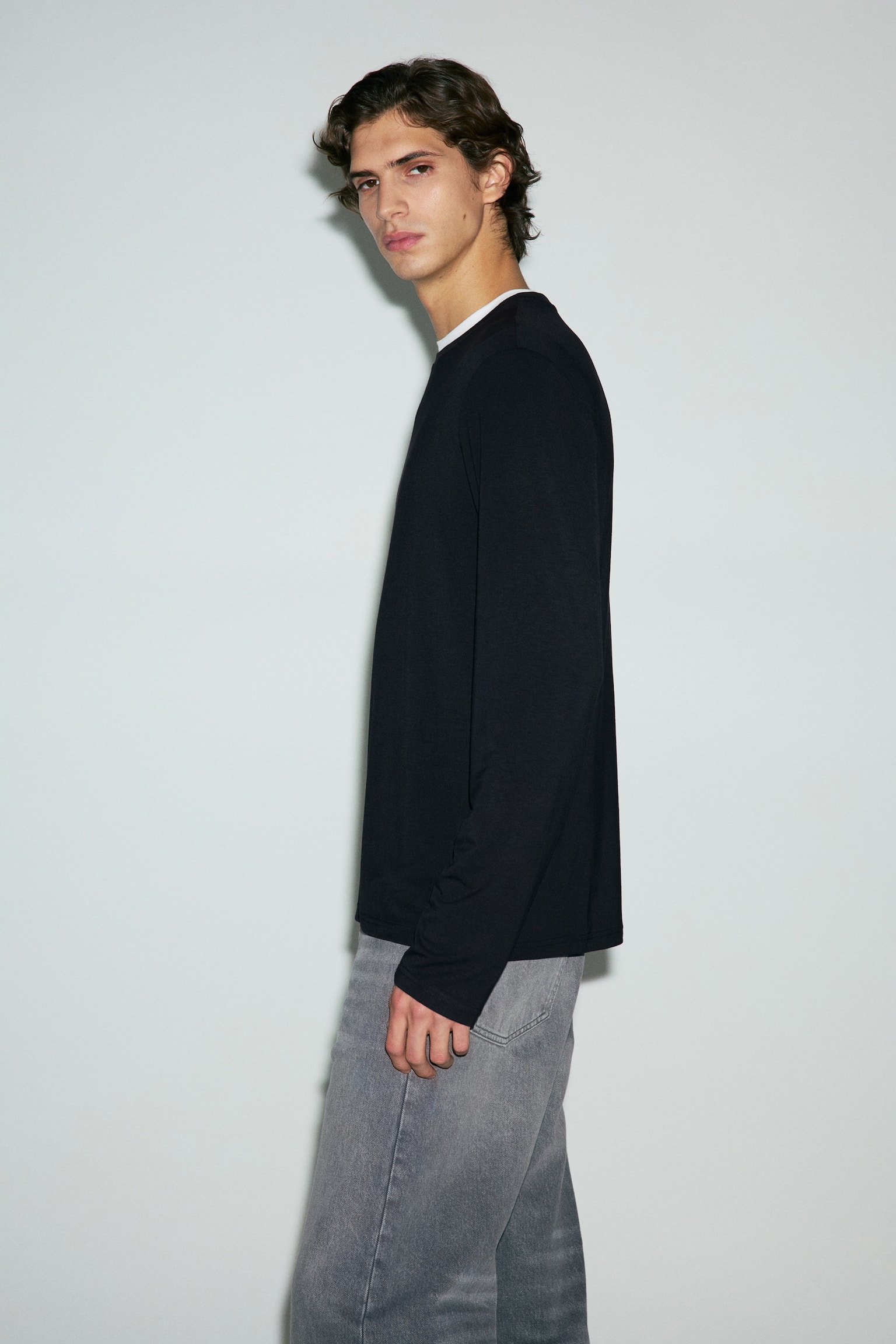 Warming Regular Fit Long-sleeved T-shirt - Black/White - 5