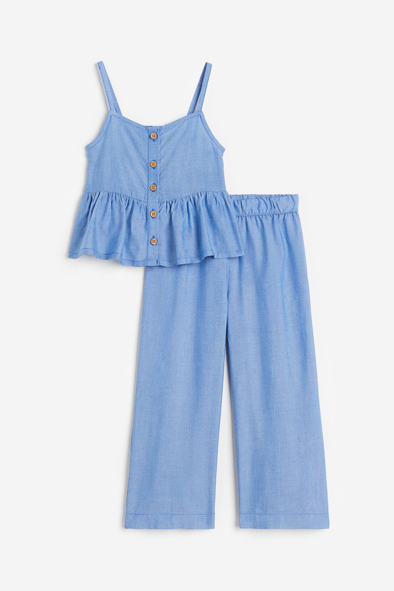 2-piece Set - Regular waist - Square Neckline - Blue - Kids | H&M US 