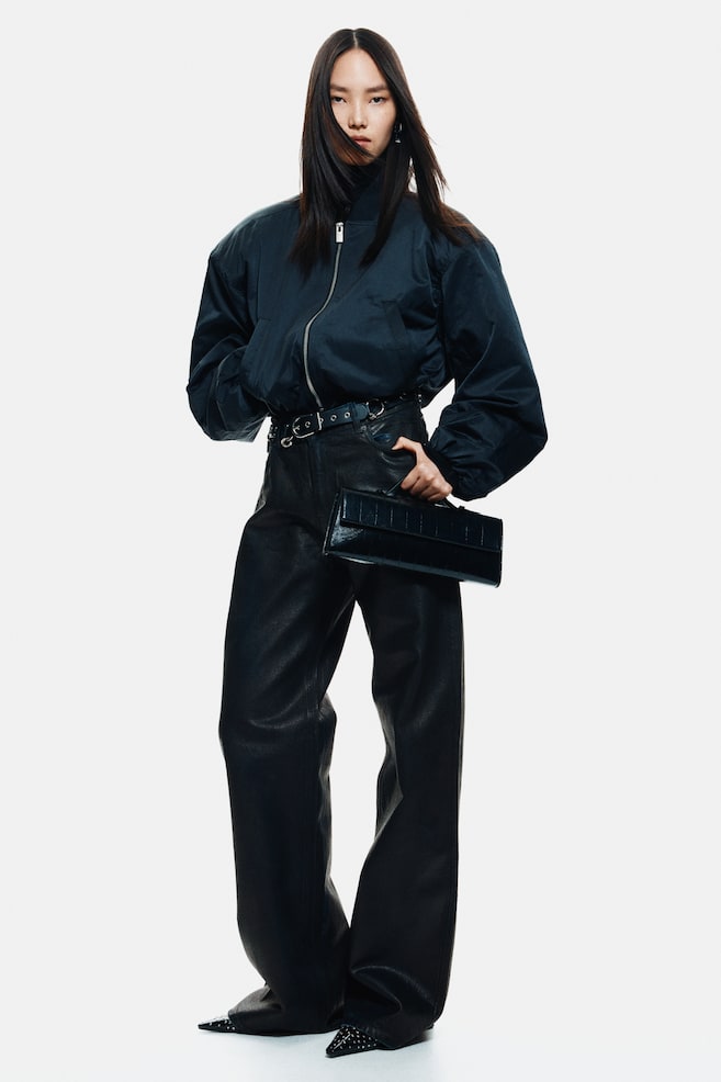 Jean en denim enduit - Noir - 1