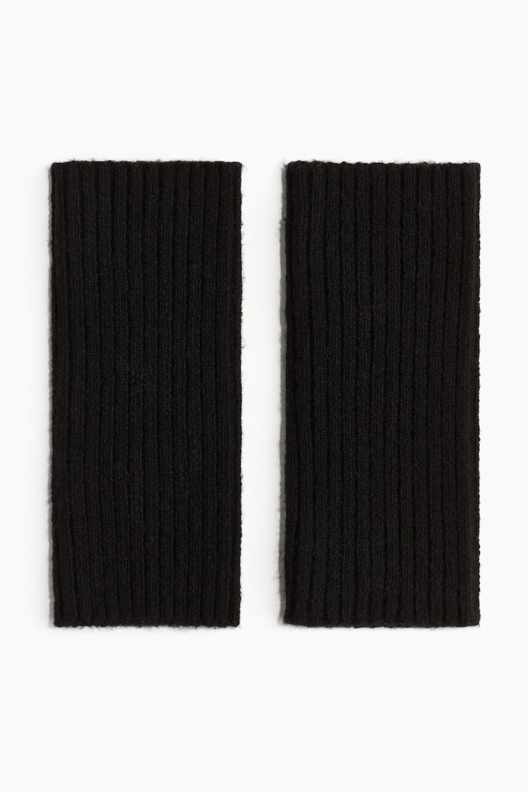 Chauffe-poignets en maille côtelée - Noir - FEMME | H&M FR