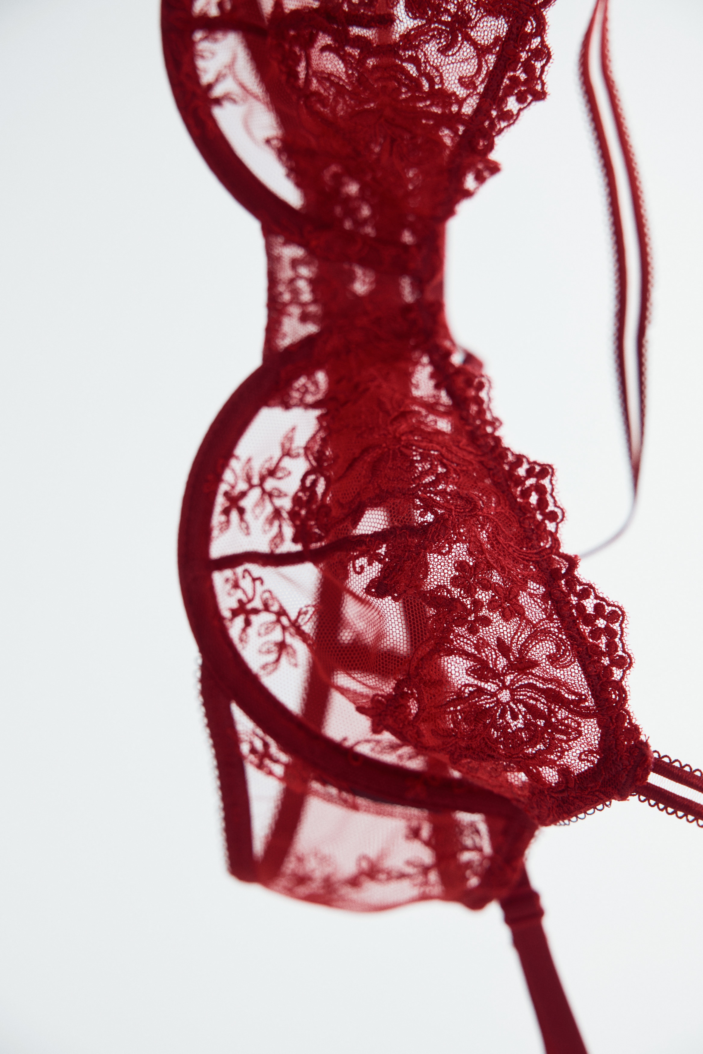 Underwired embroidered bra
