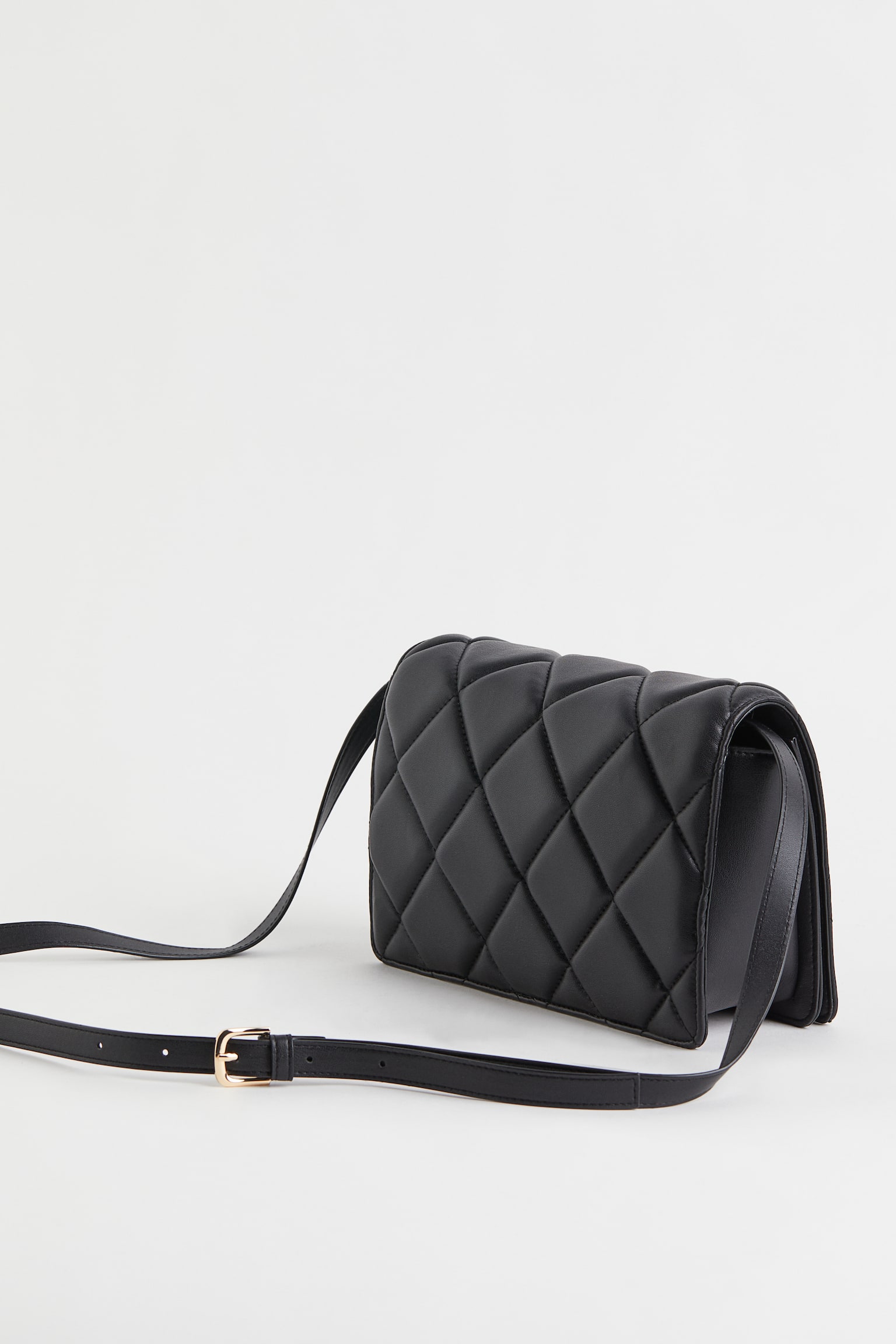 Quilted Shoulder Bag - Black - 2