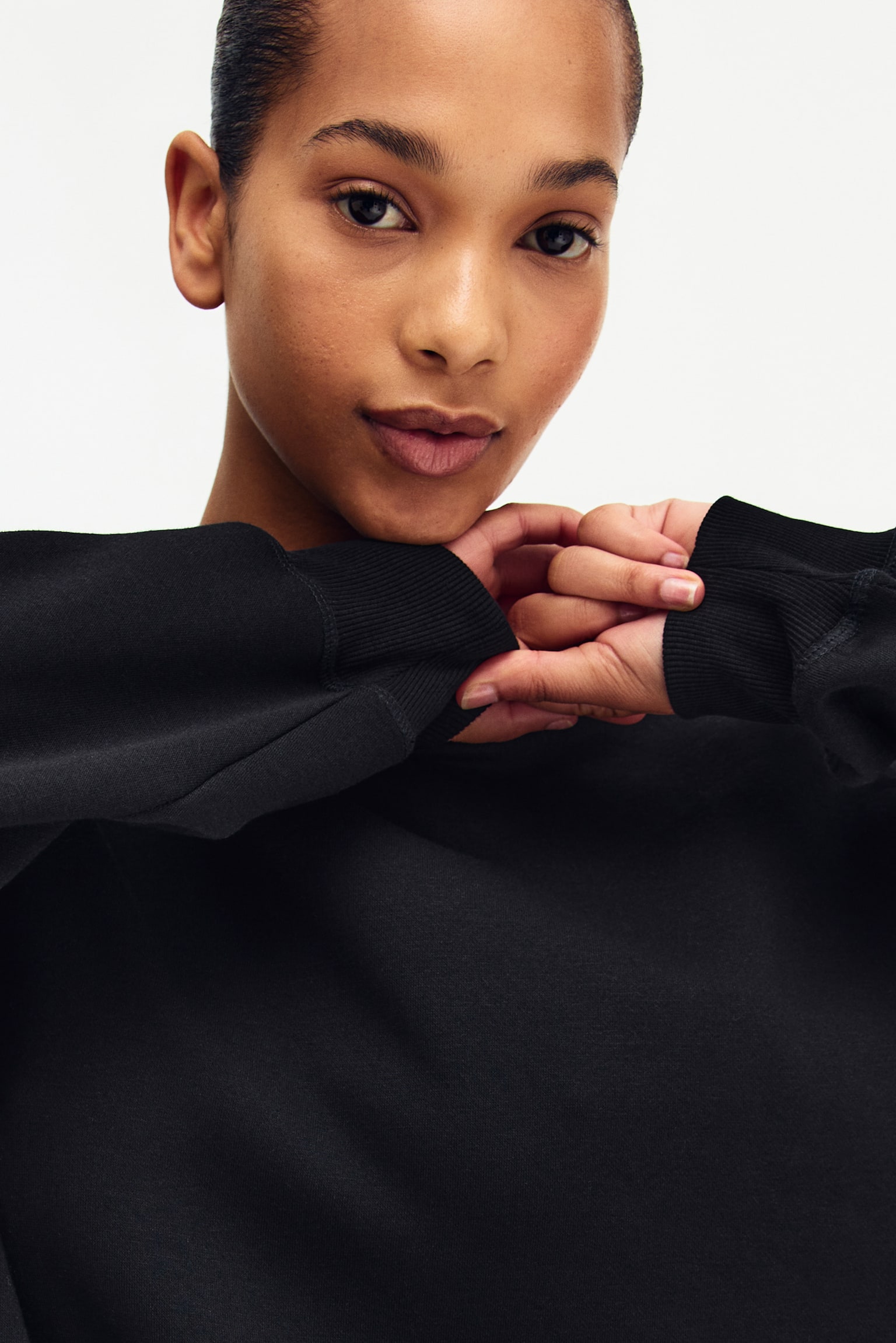 Женский свитшот H&M Oversized Sweatshirt, цвет: Чёрный — фото 3