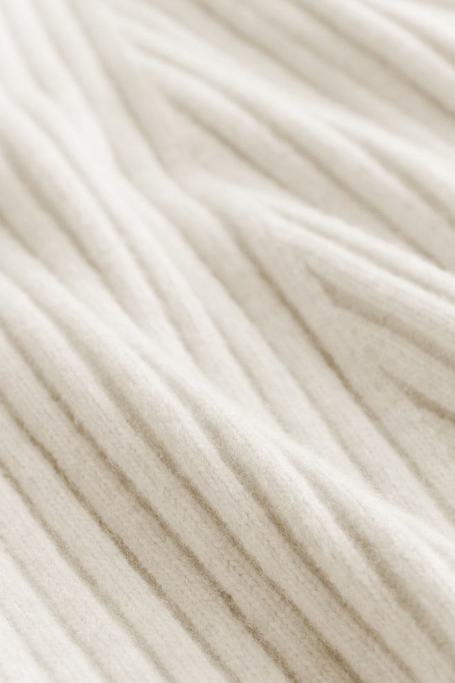 Rib-knit dress - Natural white/Dark grey - 5