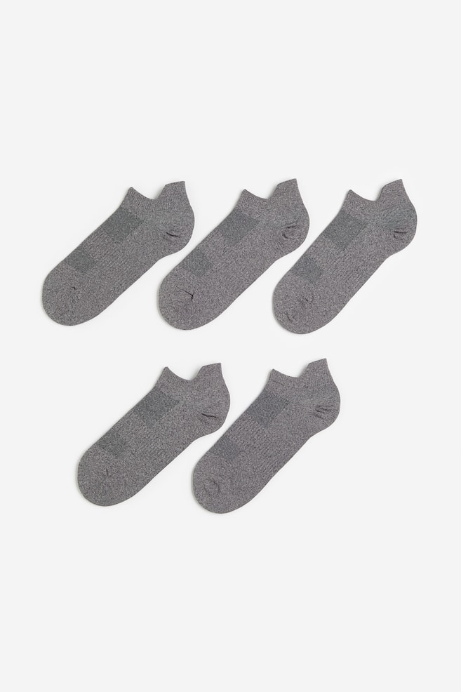 Sports socks in DryMove™ - Grey marl/White/Black/Dark khaki green - 1