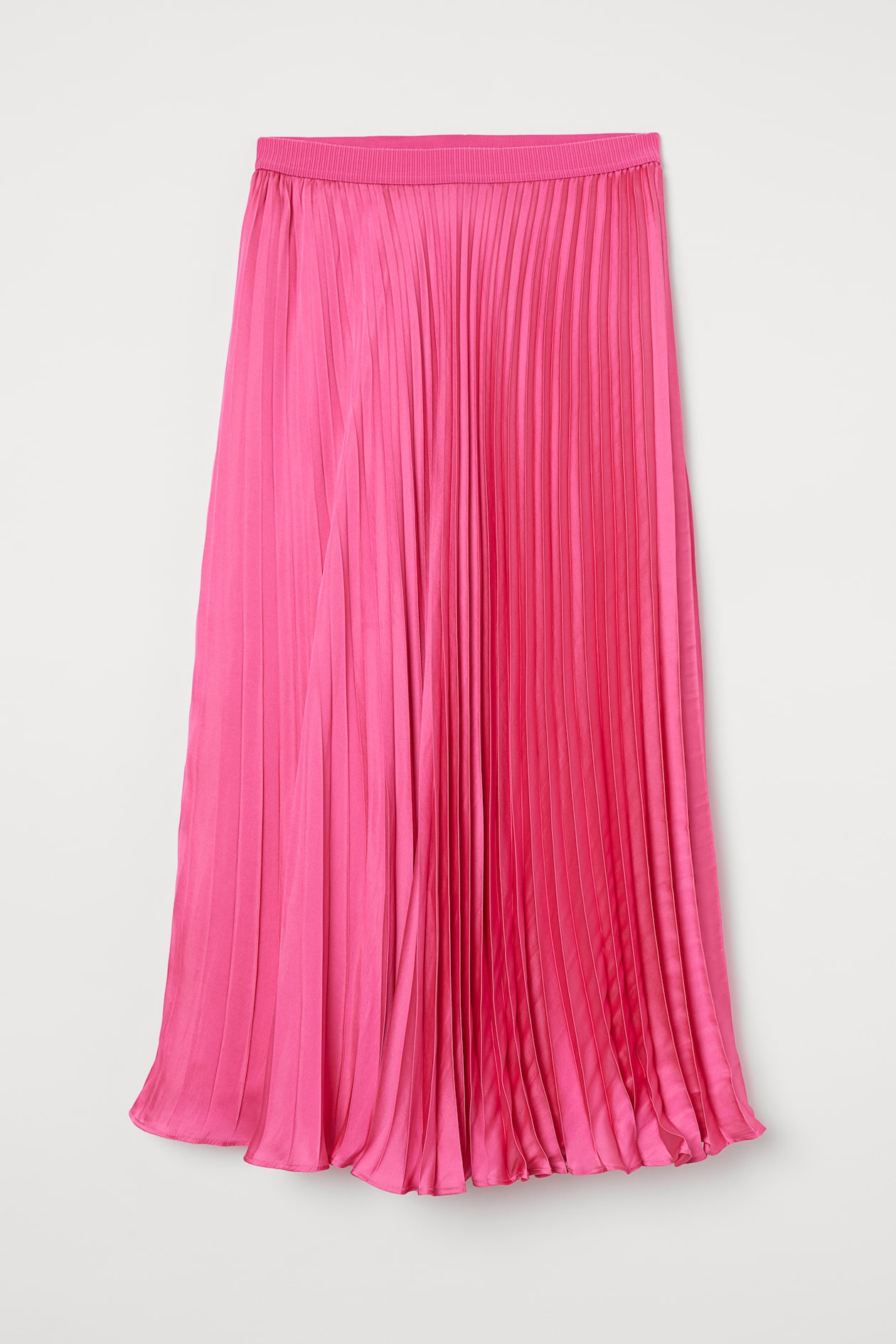 Pleated satin skirt - Midi - Cerise - Ladies | H&M GB