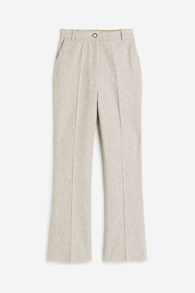 Tailored wool-blend trousers - Beige marl