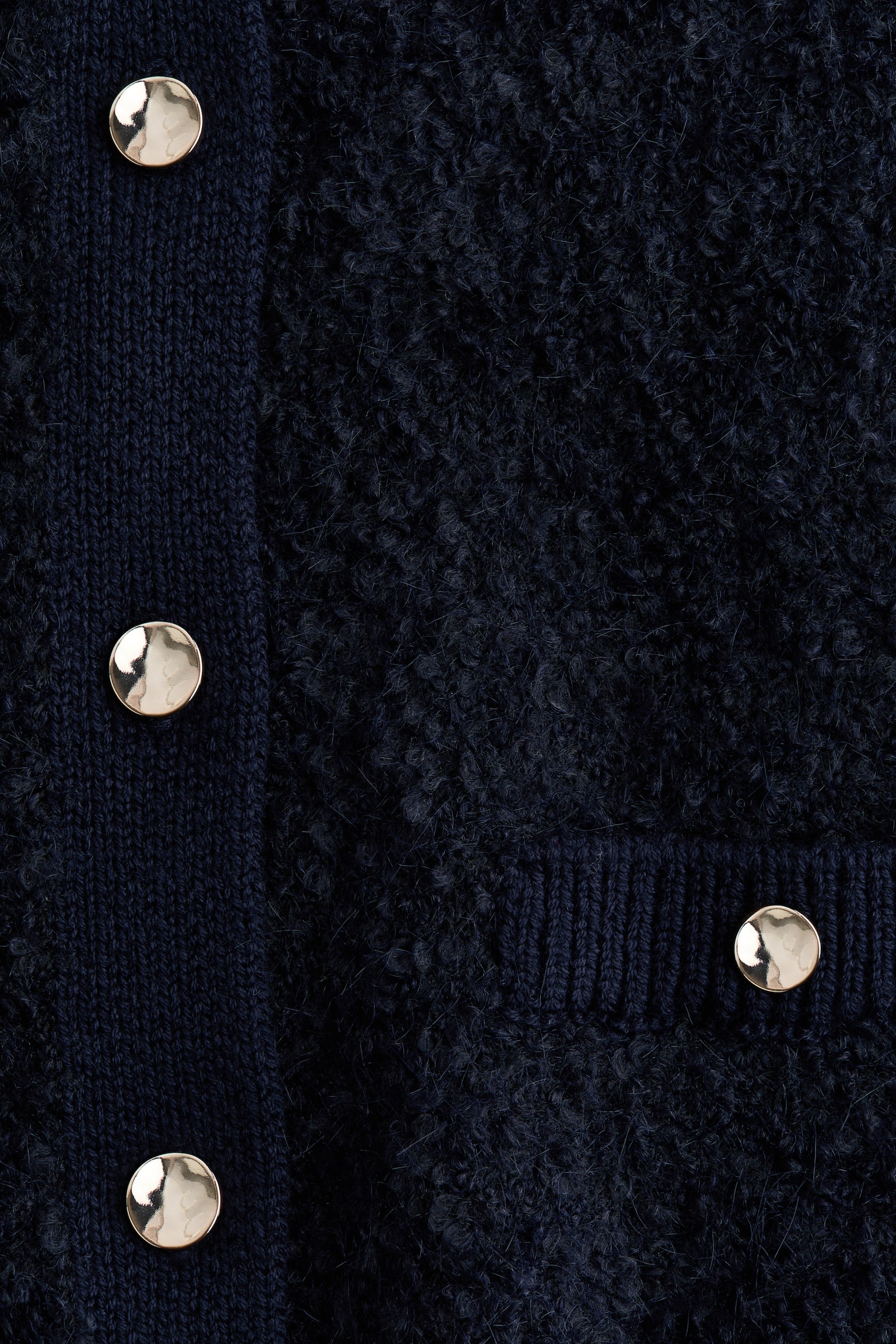 Женский жилет H&M Bouclé-Knit Vest, цвет: Тёмно-синий — фото 7