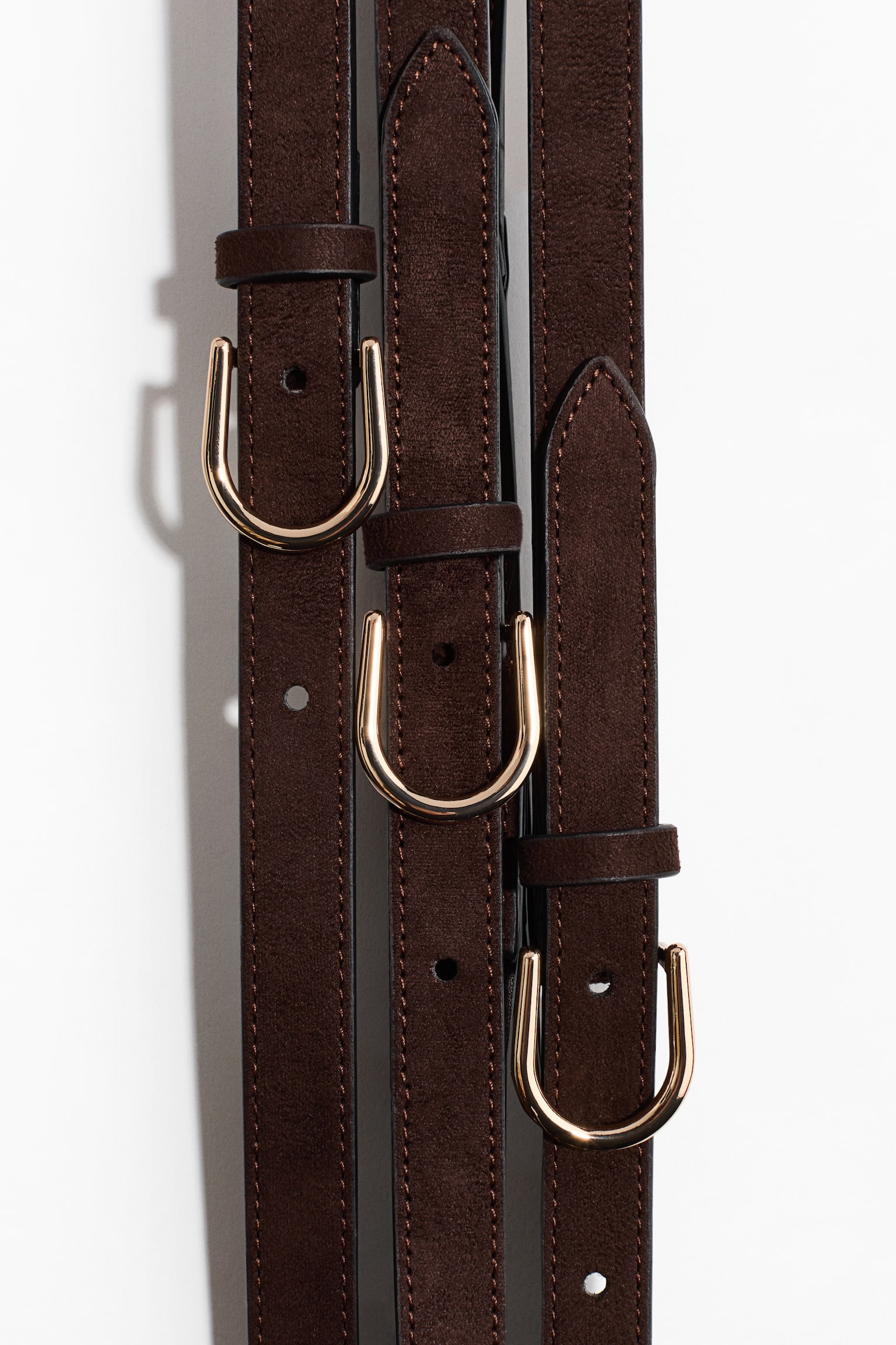 Three-strap waist belt - Dark brown - 3