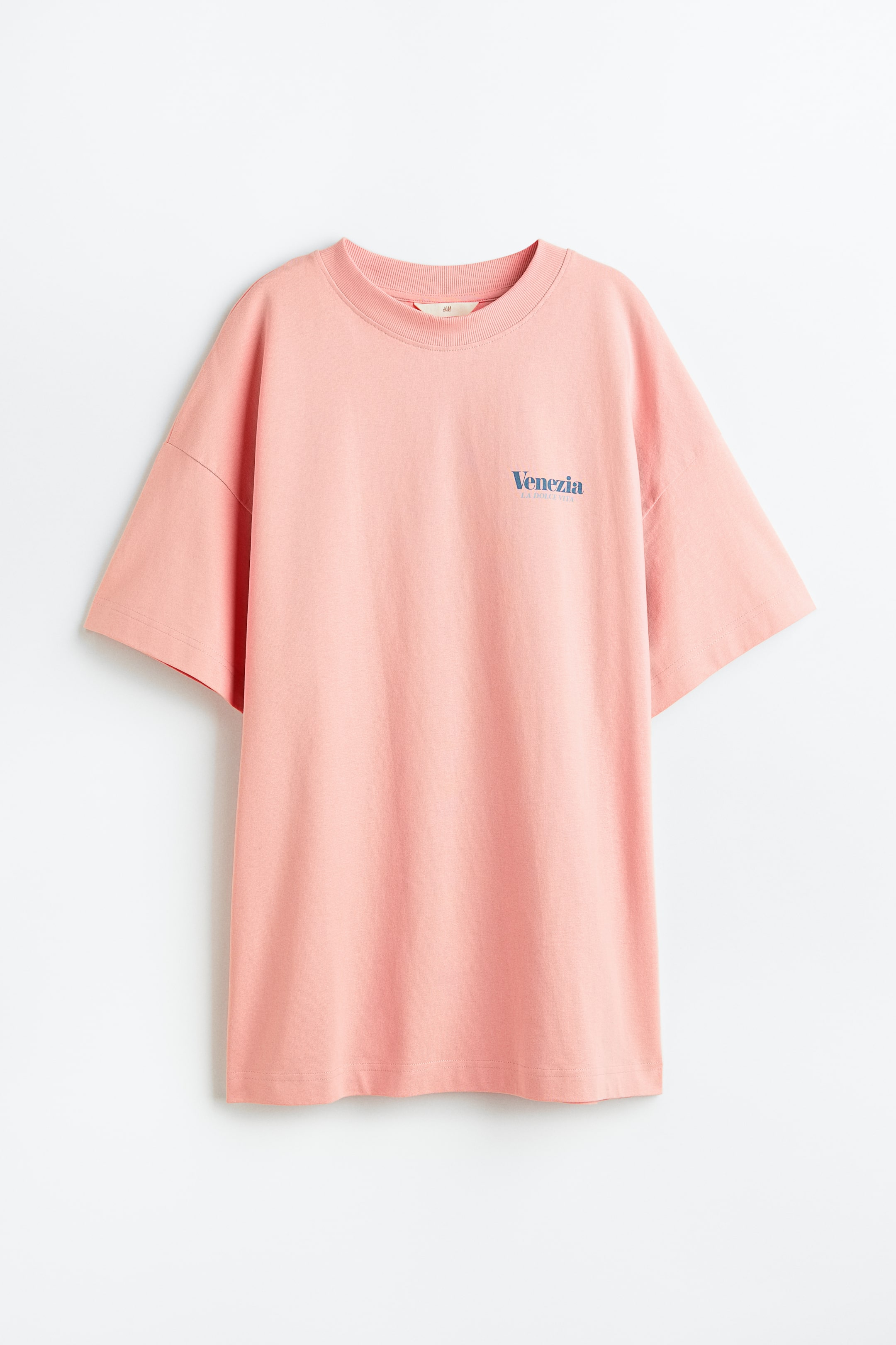 Oversized T-Shirt - Rundausschnitt - Kurzarm - Hellrosa/Venezia 