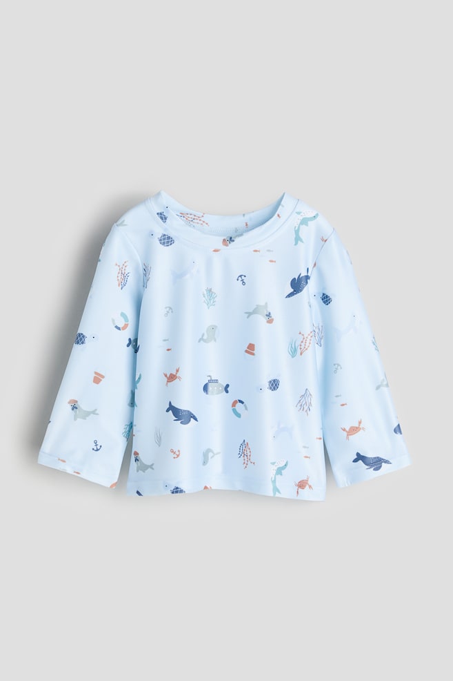 Swim Shirt UPF 50 - Light blue/whales/Cream/floral - 1