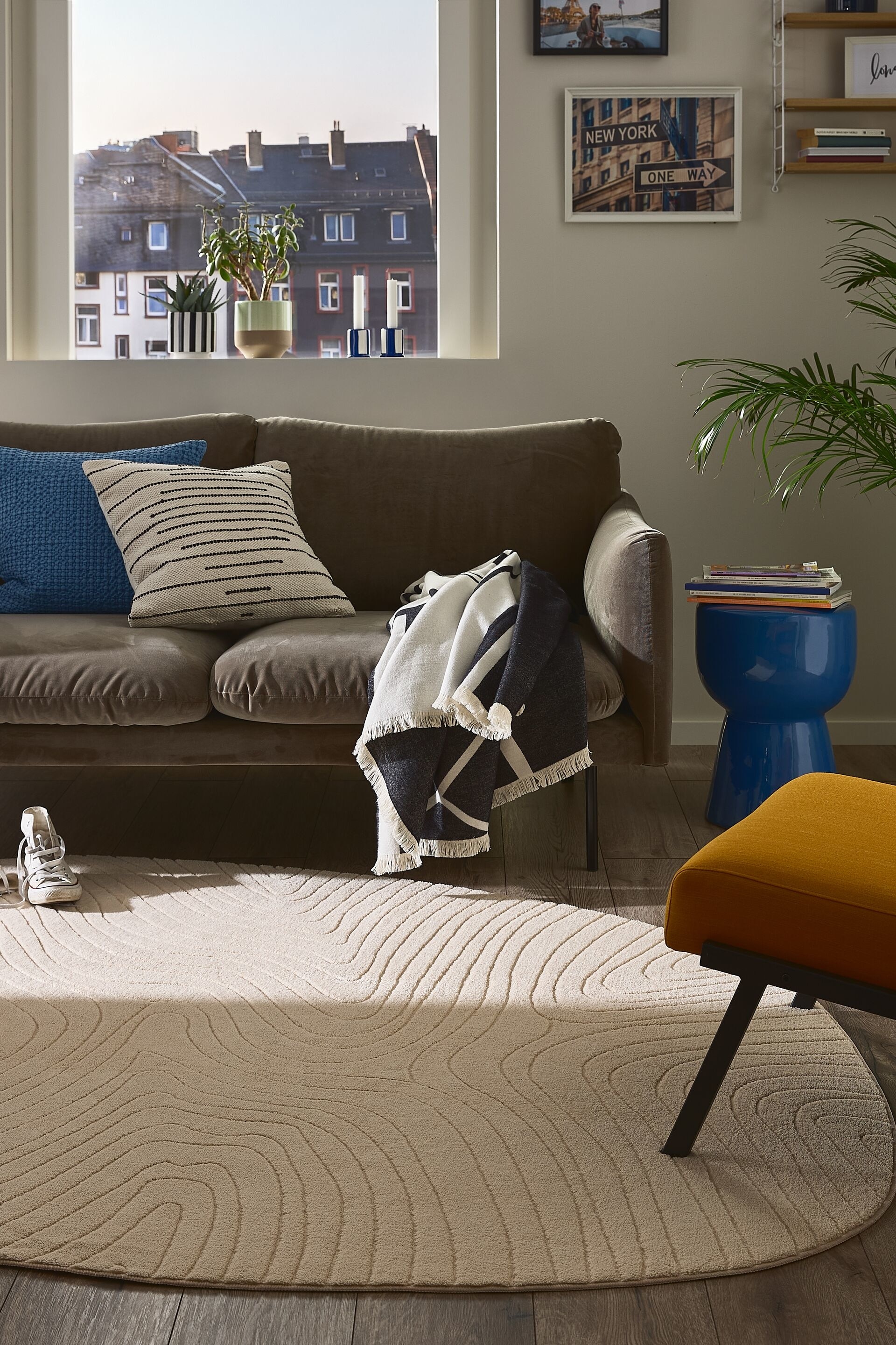 Vaskbart Tæppe Pam - Beige/Grå