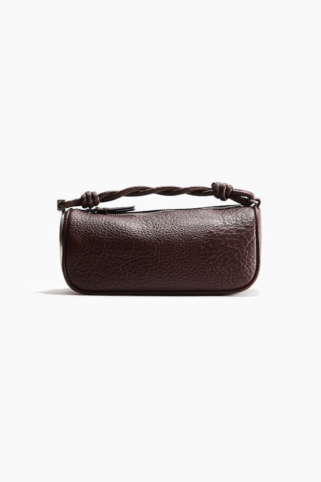 Sac à main avec détail en métal - Marron foncé/argenté/Rose poudré - 1