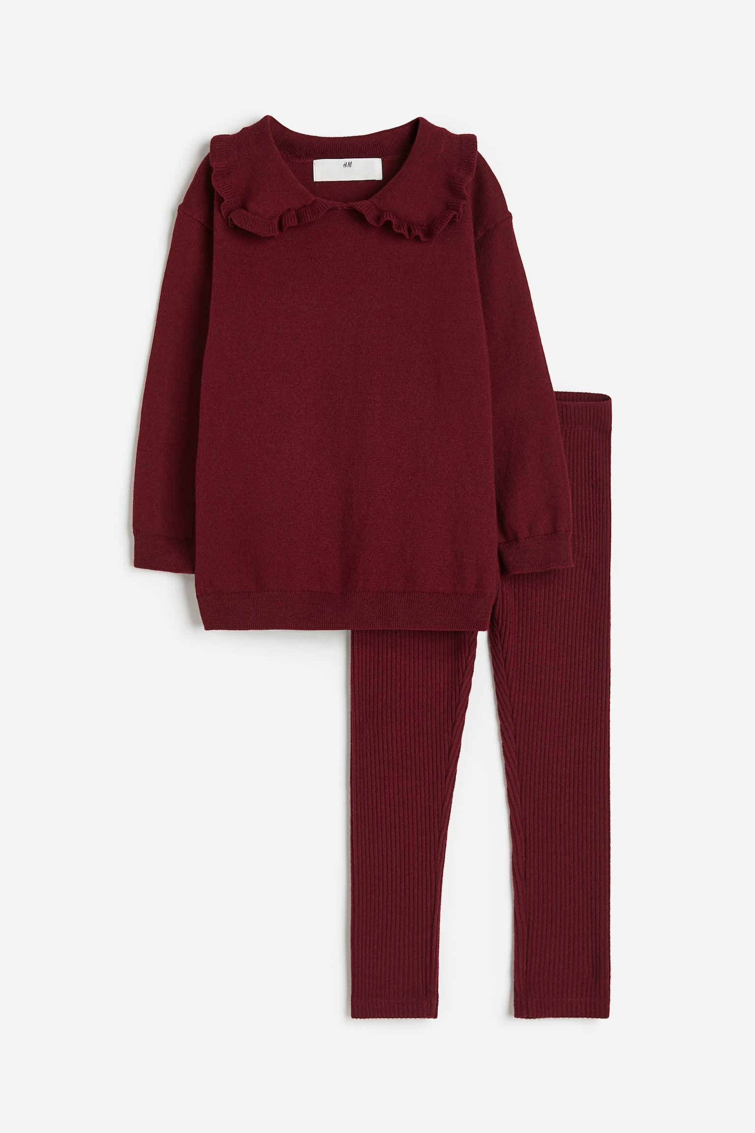 2-piece Knit Set - Dark red - 1