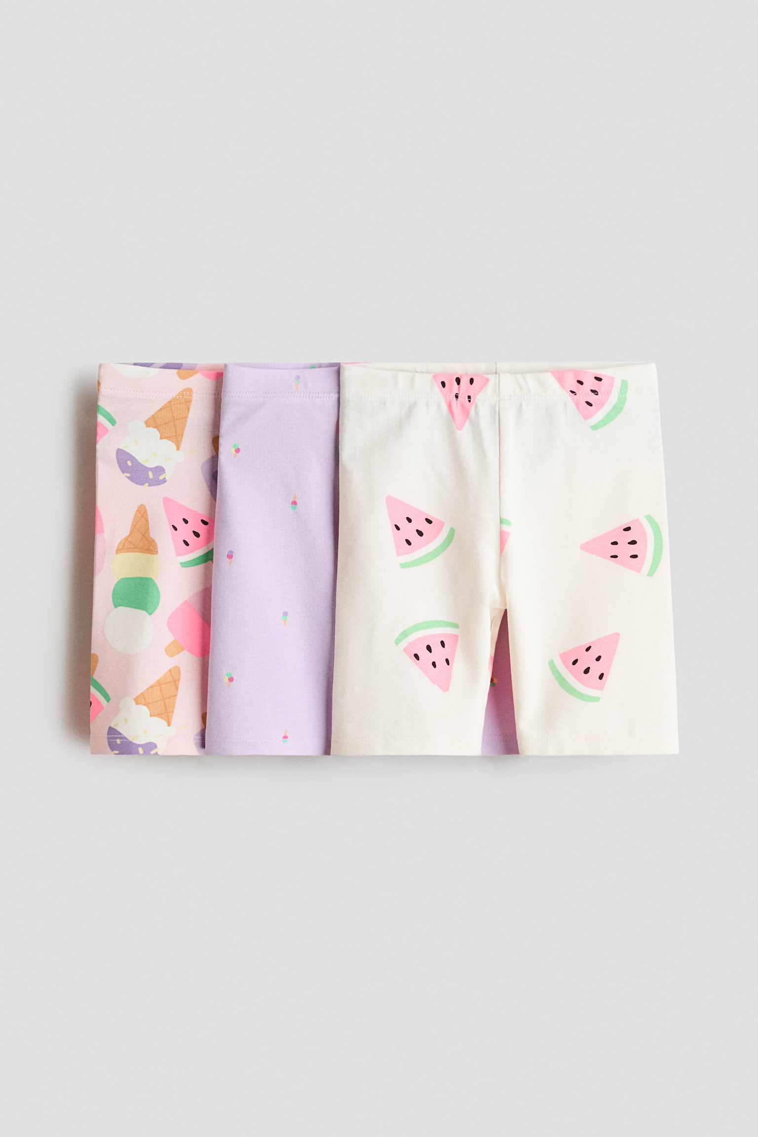 3-pack Shorts biker de algodón - Rosa claro/Sandía/Crema/Floreado/Beige/Diseño de leopardo/Azul claro/Floreado