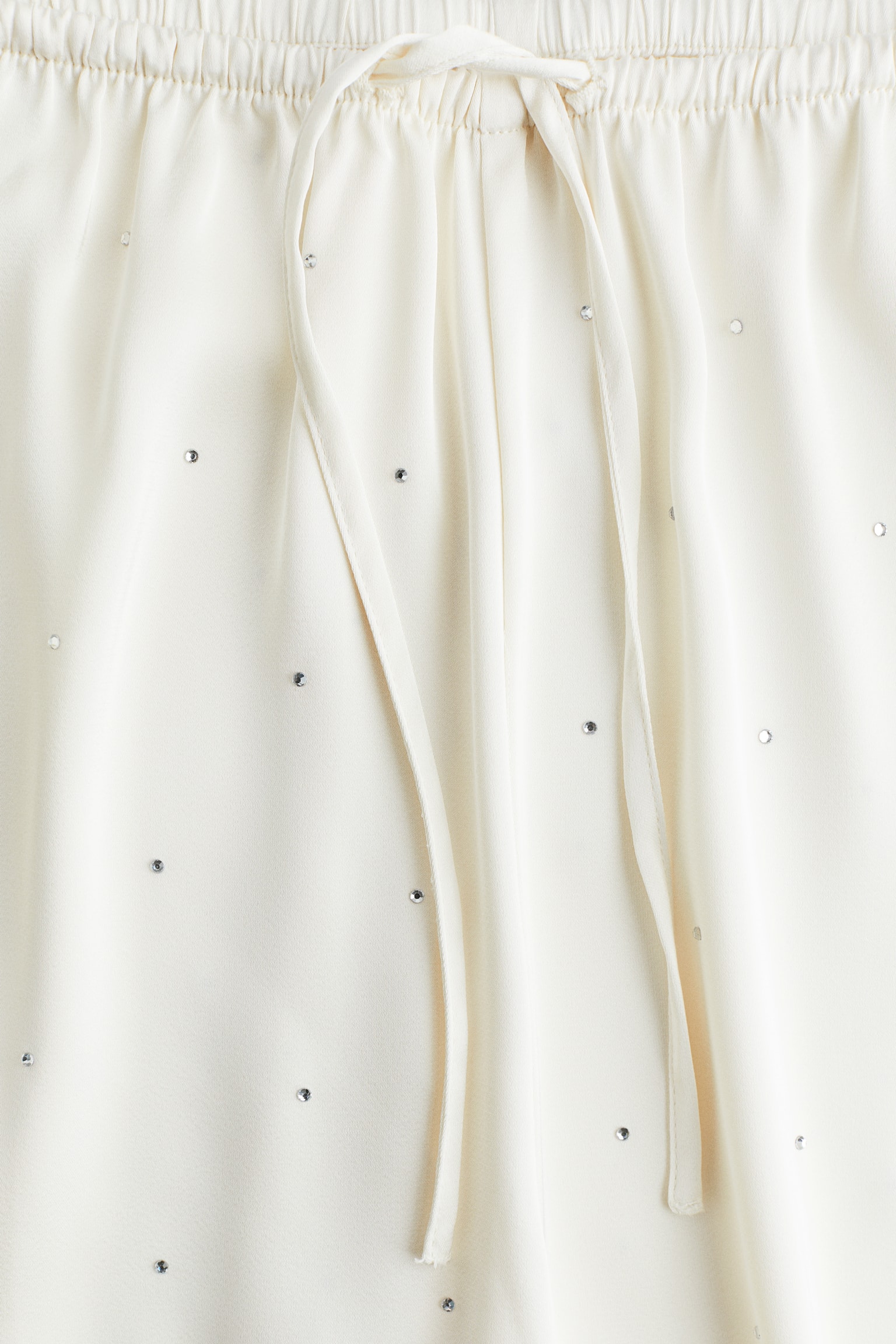 Pantalón de pijama en satín con decoraciones - Blanco/Negro/Rojo oscuro - 4