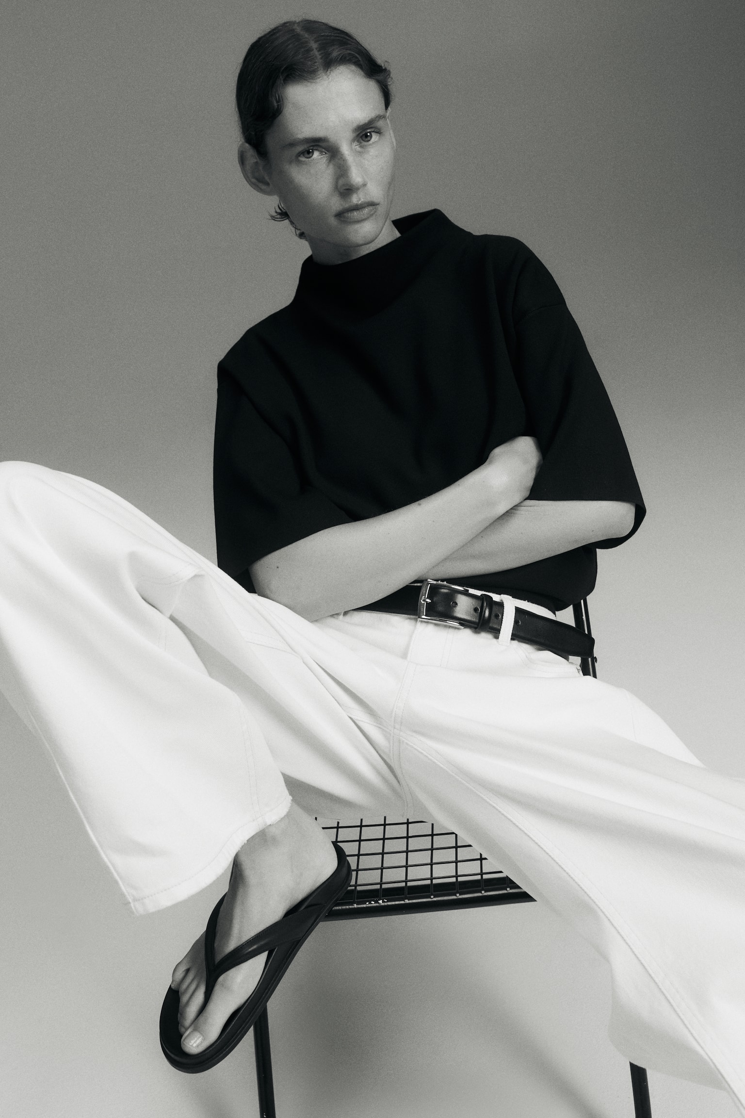 Женский топ H&M Mock Turtleneck Top, цвет: Чёрный — фото 3