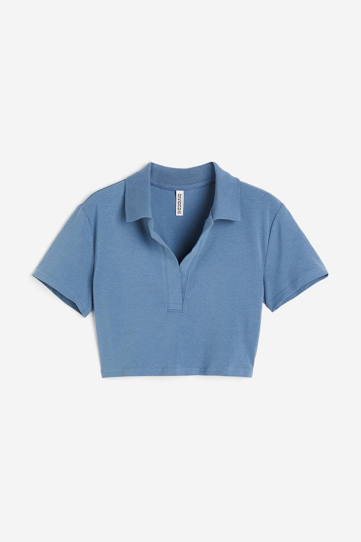 Áo lửng có cổ - Màu xanh dương - 1
