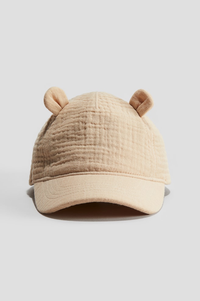 Appliquéd cotton cap - Beige/Light pink/White/Floral/Light pink/Cherries/Light blue/Strawberry/White - 1
