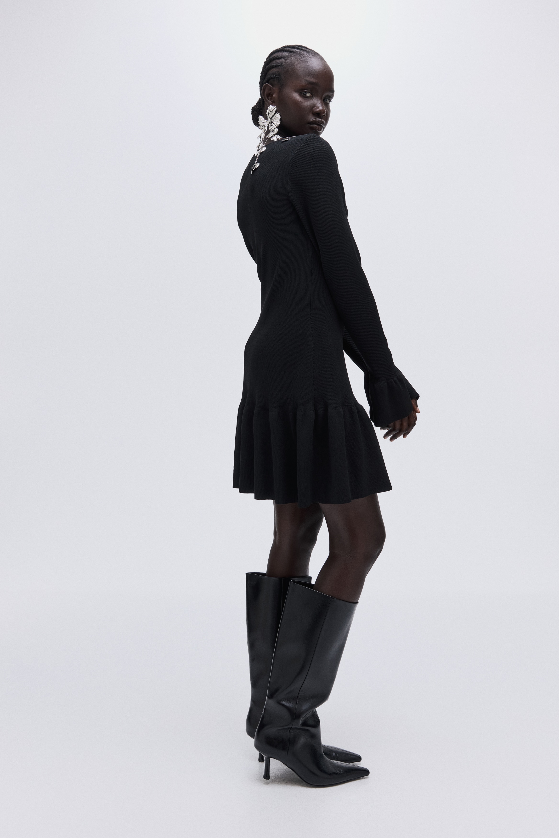 Rib-knit dress