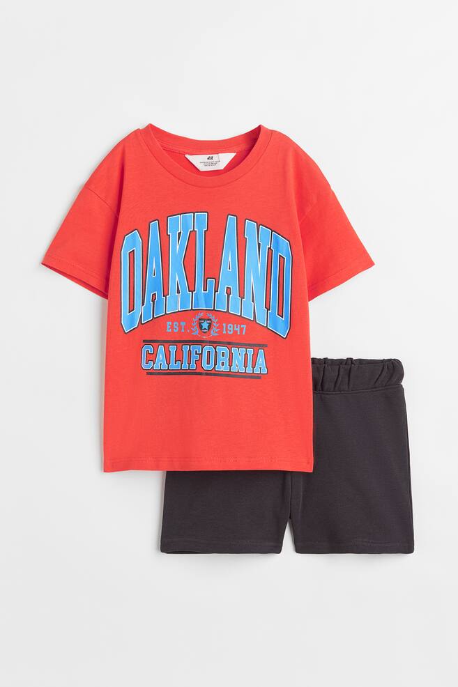 2-piece T-shirt and shorts set - Orange/Oakland
