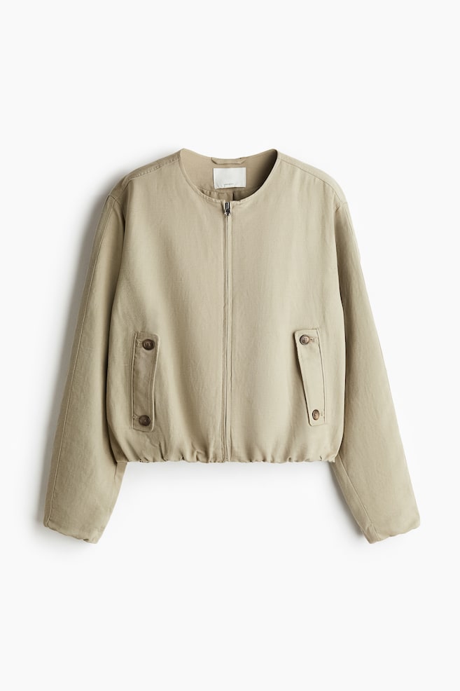 Bomber en lin mélangé - Beige/Beige/Beige clair - 1