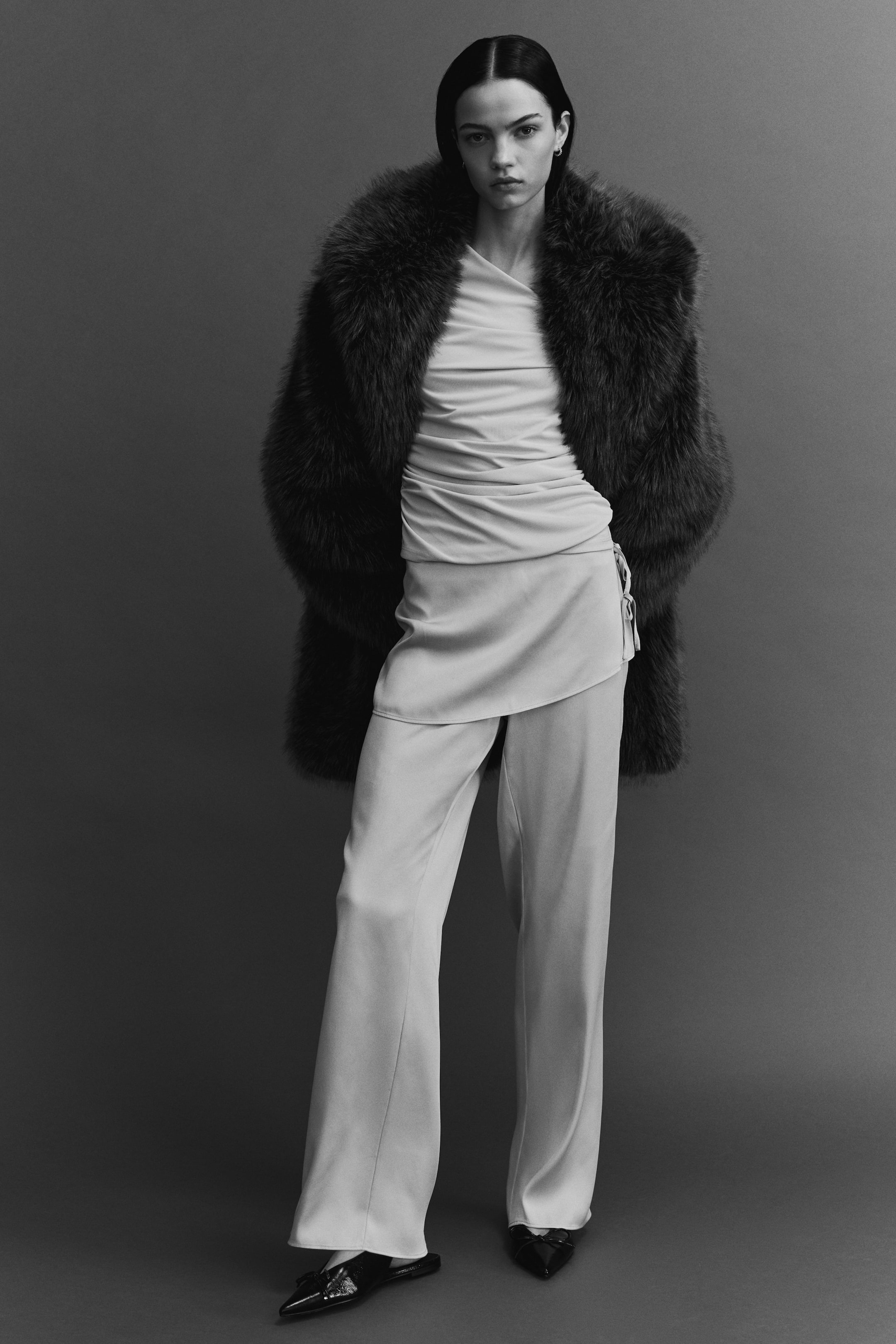 Agrandir l'image: Pantalon en satin avec jupe superposée - Beige clair - FEMME | H&M CH 4