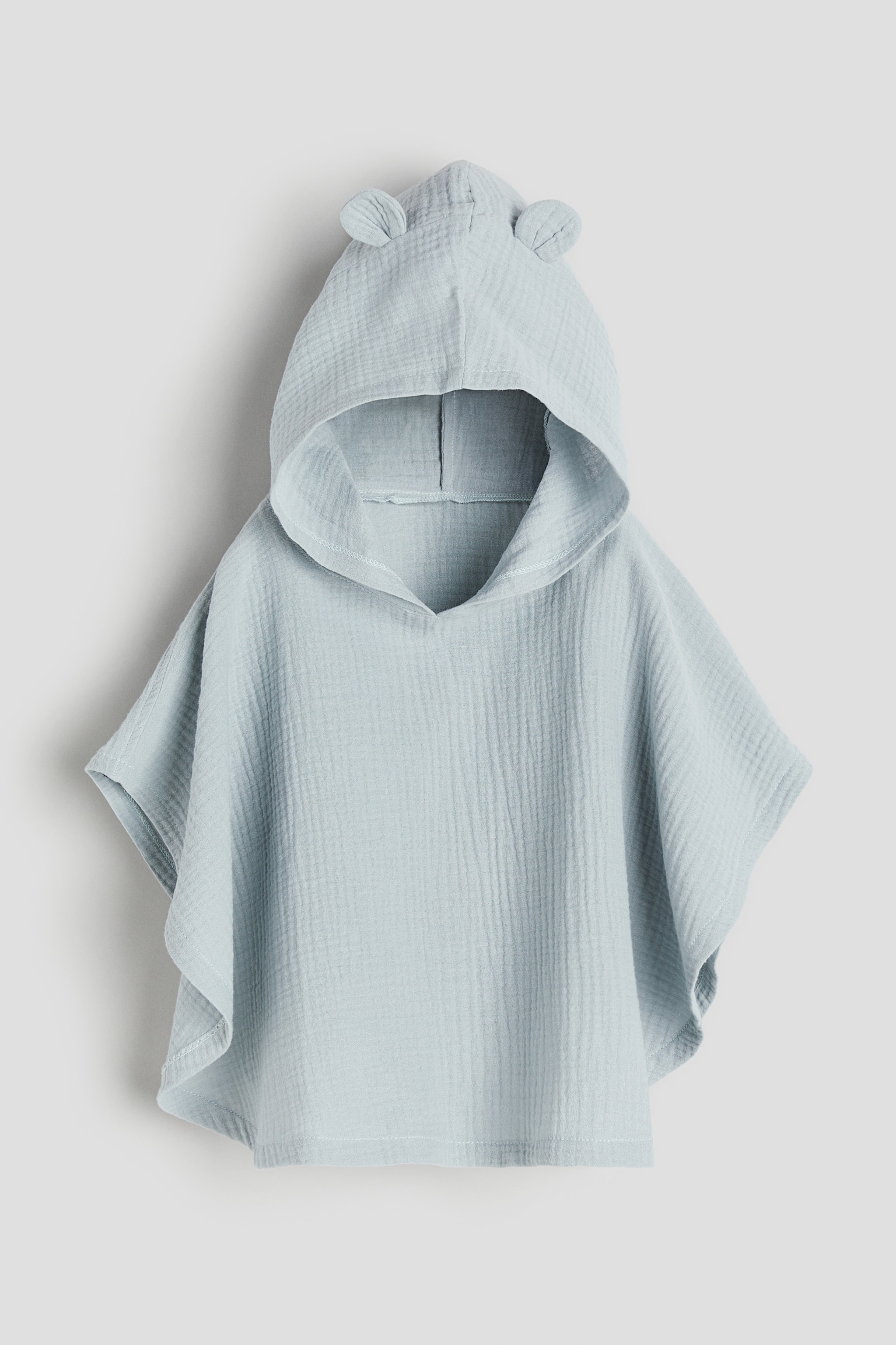 Hooded poncho towel - Light turquoise/Brown - 1