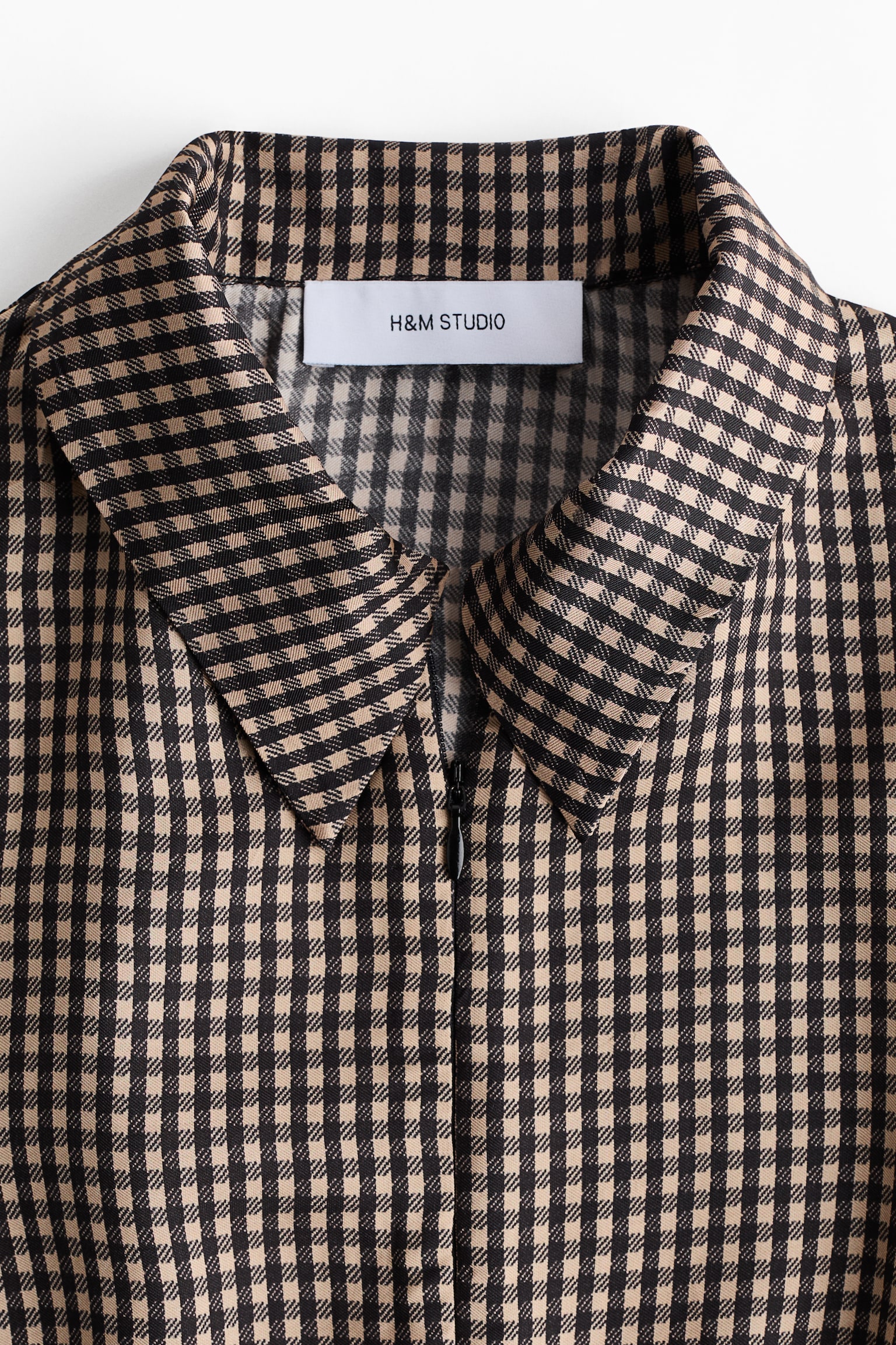 Puff-Sleeved Dress - Black/gingham - 6