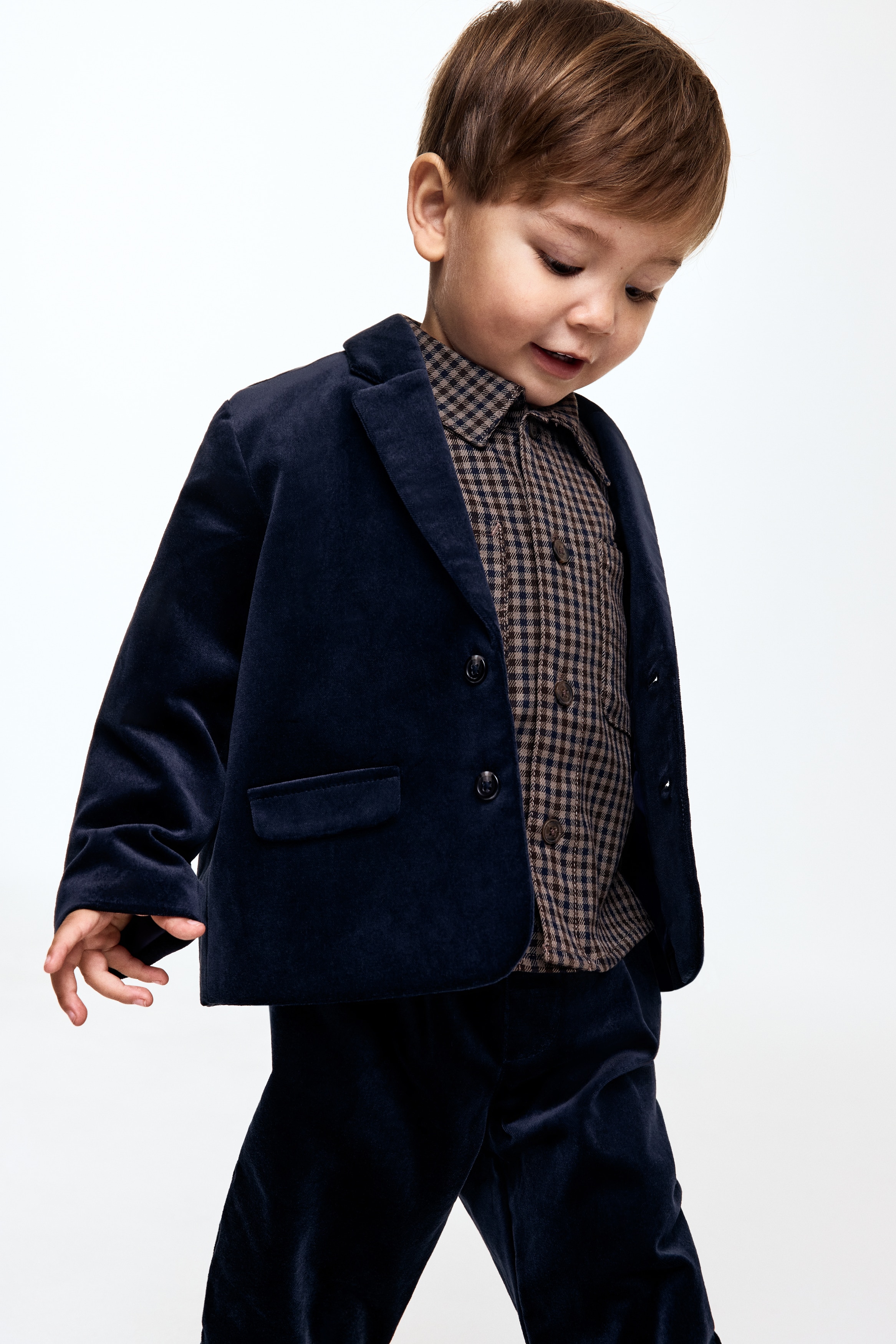 H & M - ドレッシーベルベット2アイテムセット - ブルー