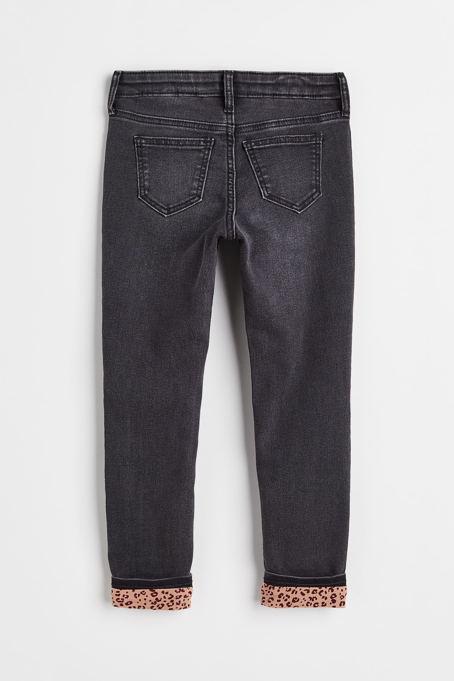 Skinny Fit Lined Jeans - Black - 3