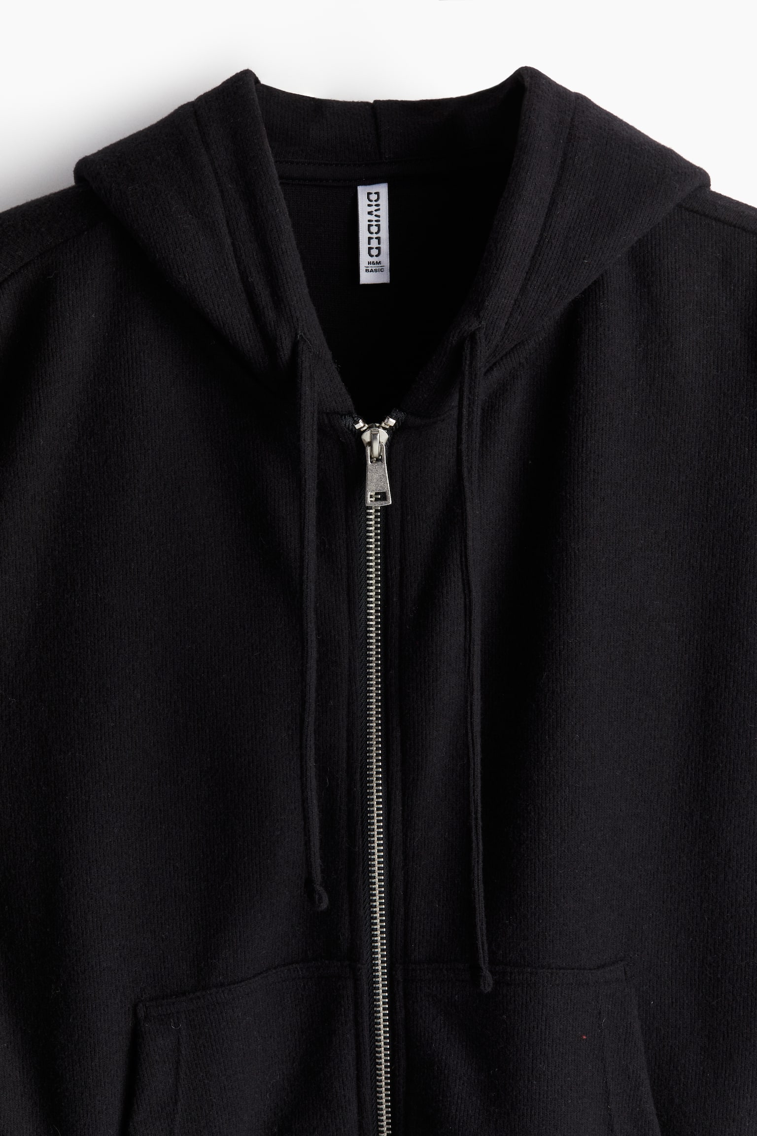 Jersey zip-through hoodie - Black/Light grey marl/Dark brown/Light dusty pink - 4