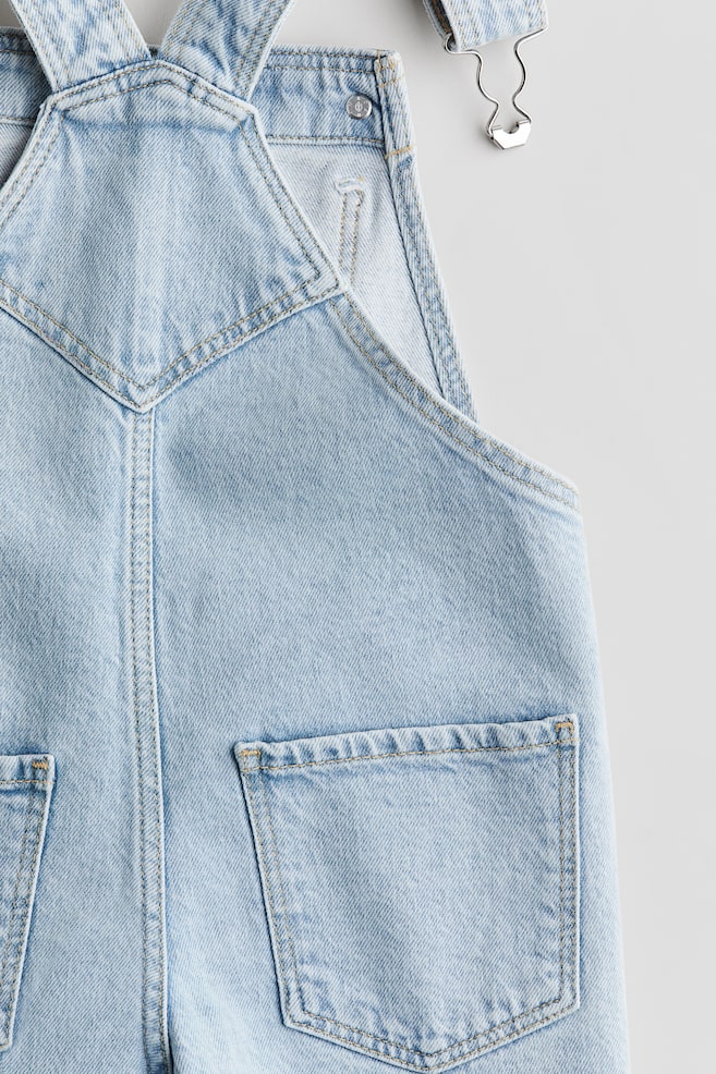 Kid's Denim Overalls in Black Plumeria
