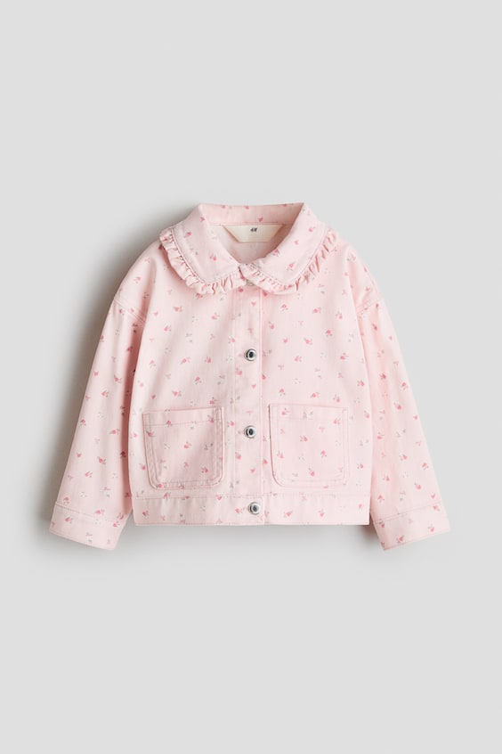 Детские куртки H&M Ruffle-Trimmed Cotton Twill Jacket
