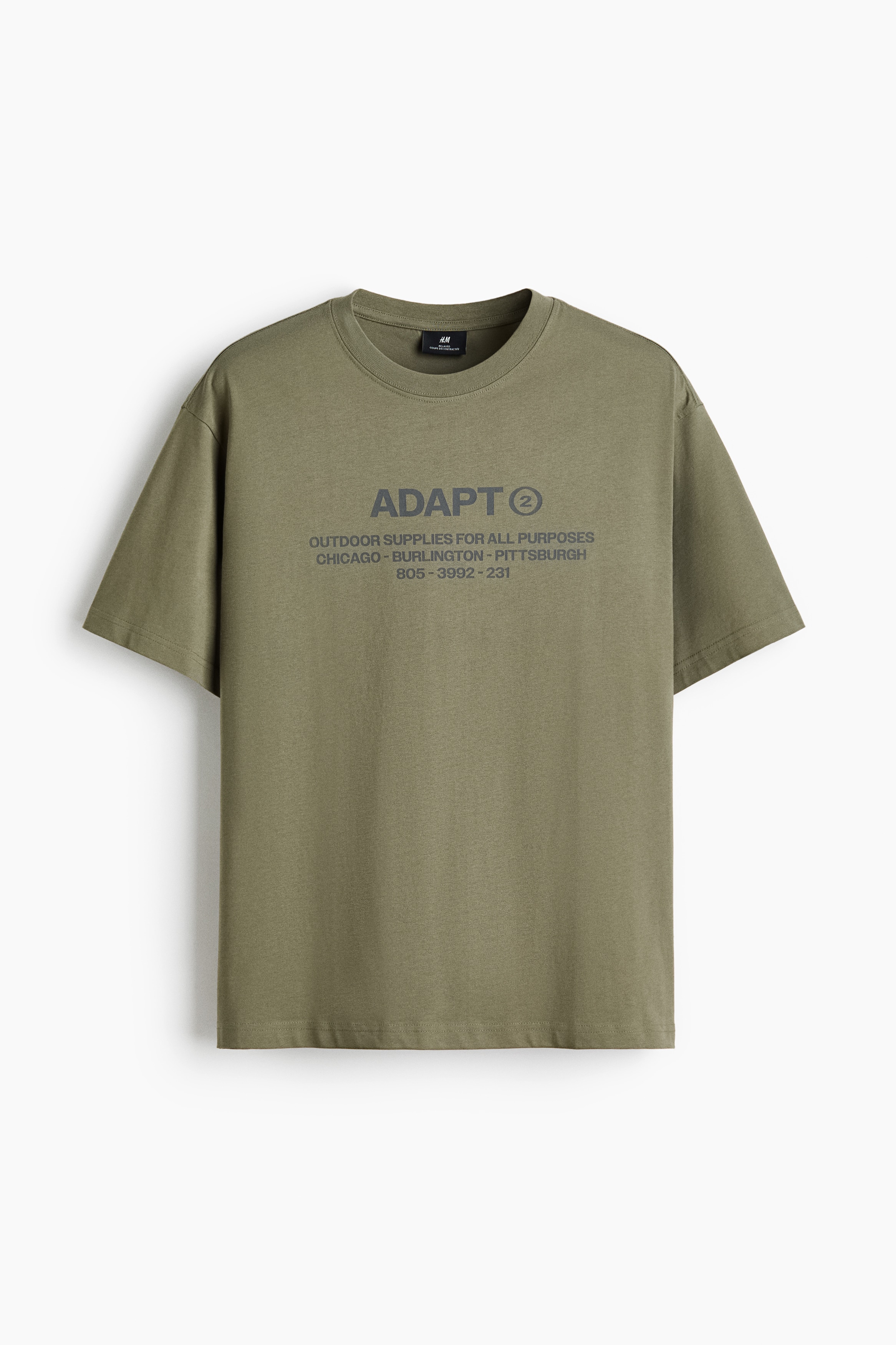 Loose Fit Printed T-shirt - Khaki green/Adapt/Blue/San Diego/Black/Brooklyn/Black/Keep the Wild/Brown/Street Hoops/White/Flowever/White/Pasta/Light blue/Le Club Bleu/White/Next Level Ready/Light blue/Wickford Hills/Black/Lost Time/Light blue/Vignaud/Brown/Adapt/Light blue/Wasted Potential/White/beach