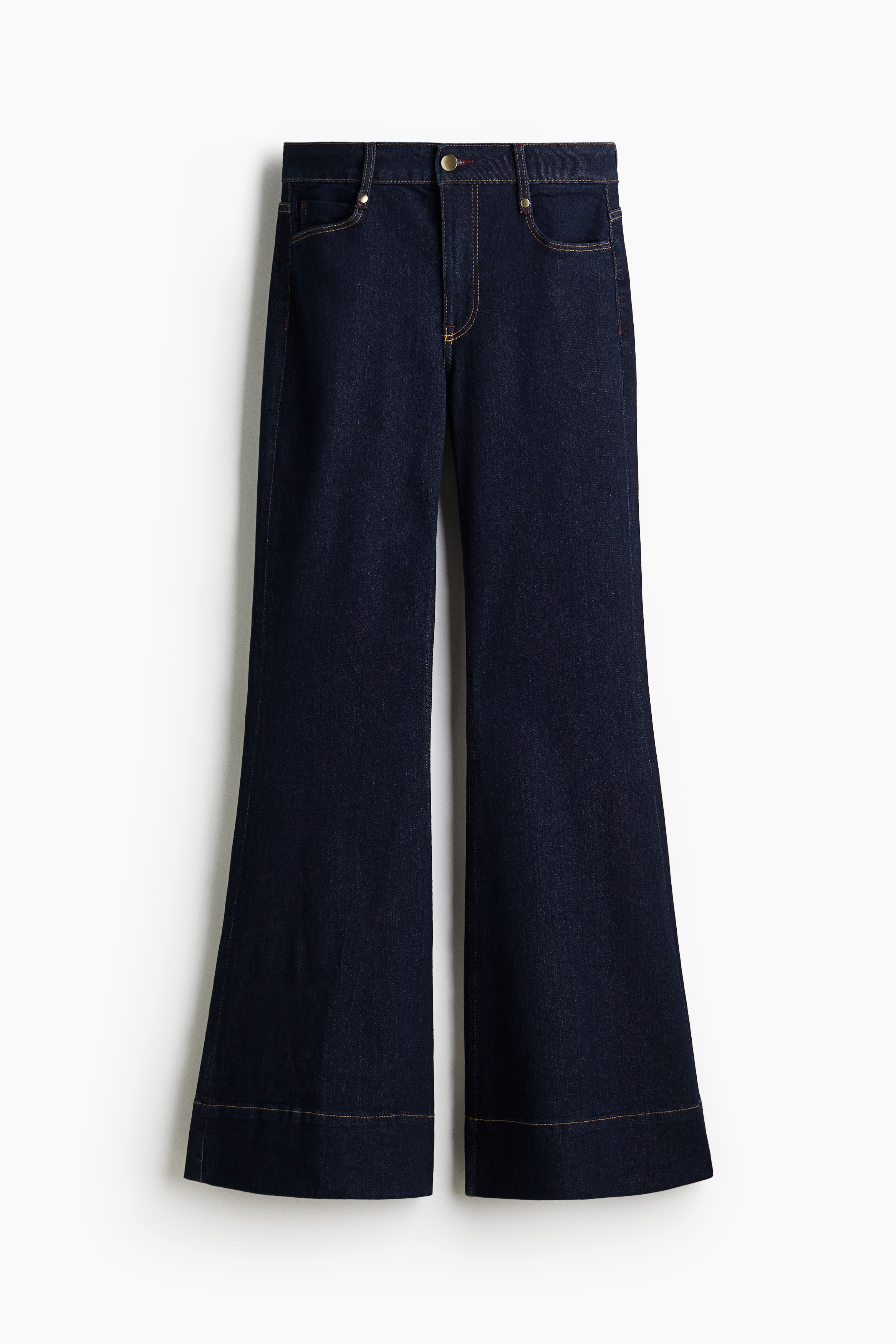 Flared High Jeans - Dark denim blue