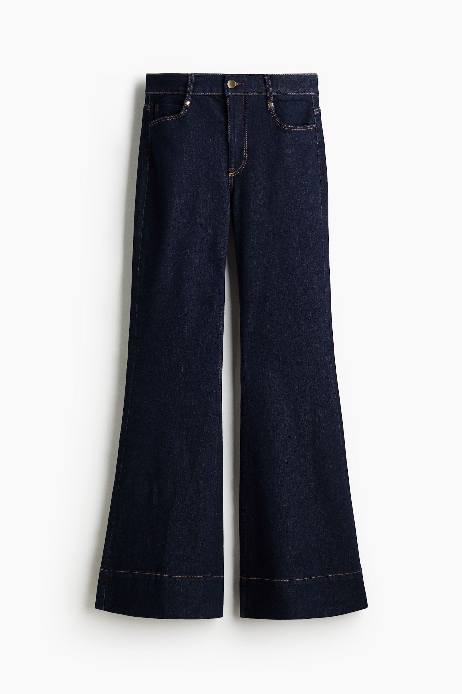 Женские джинсы H&M Flared High, цвет: Тёмный джинсовый синий — фото 1