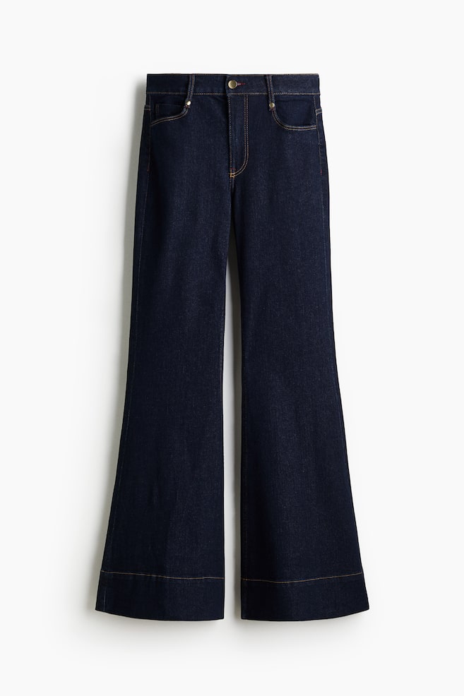 Flared High Jeans - Dark denim blue - 1