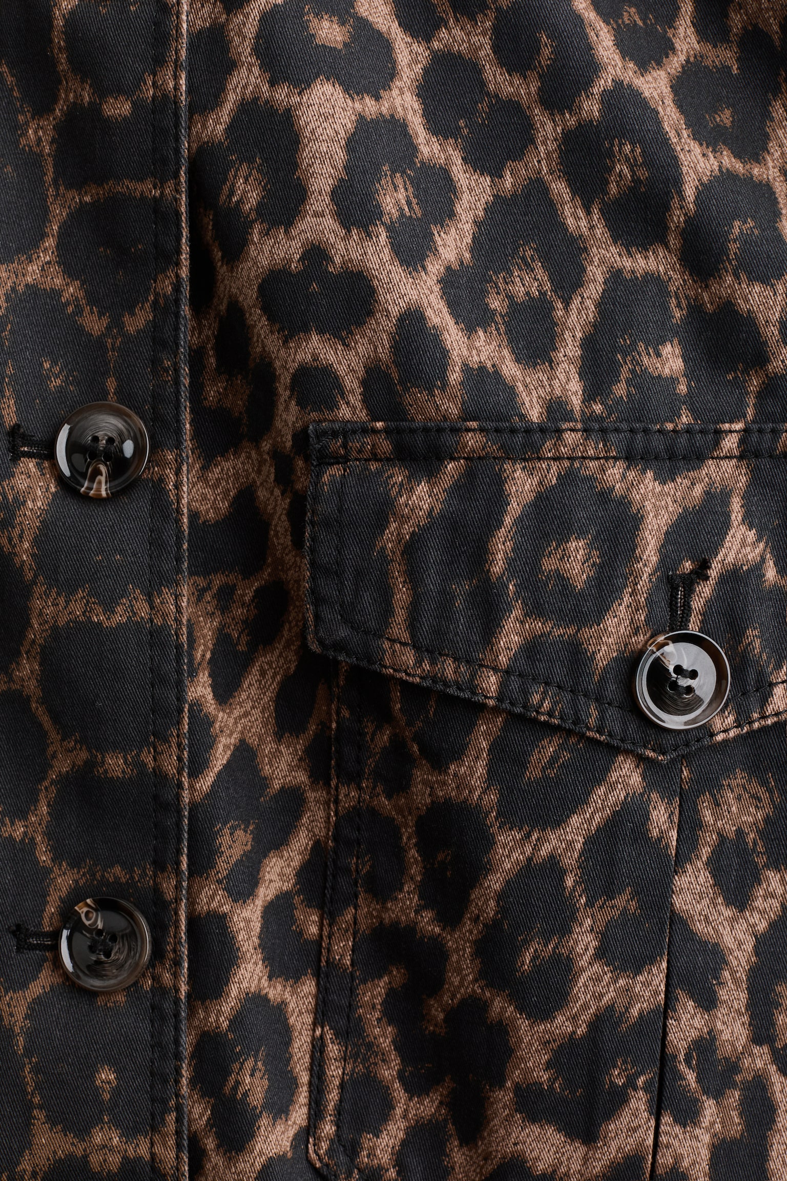 Twill jacket - Brown/Leopard print - 3