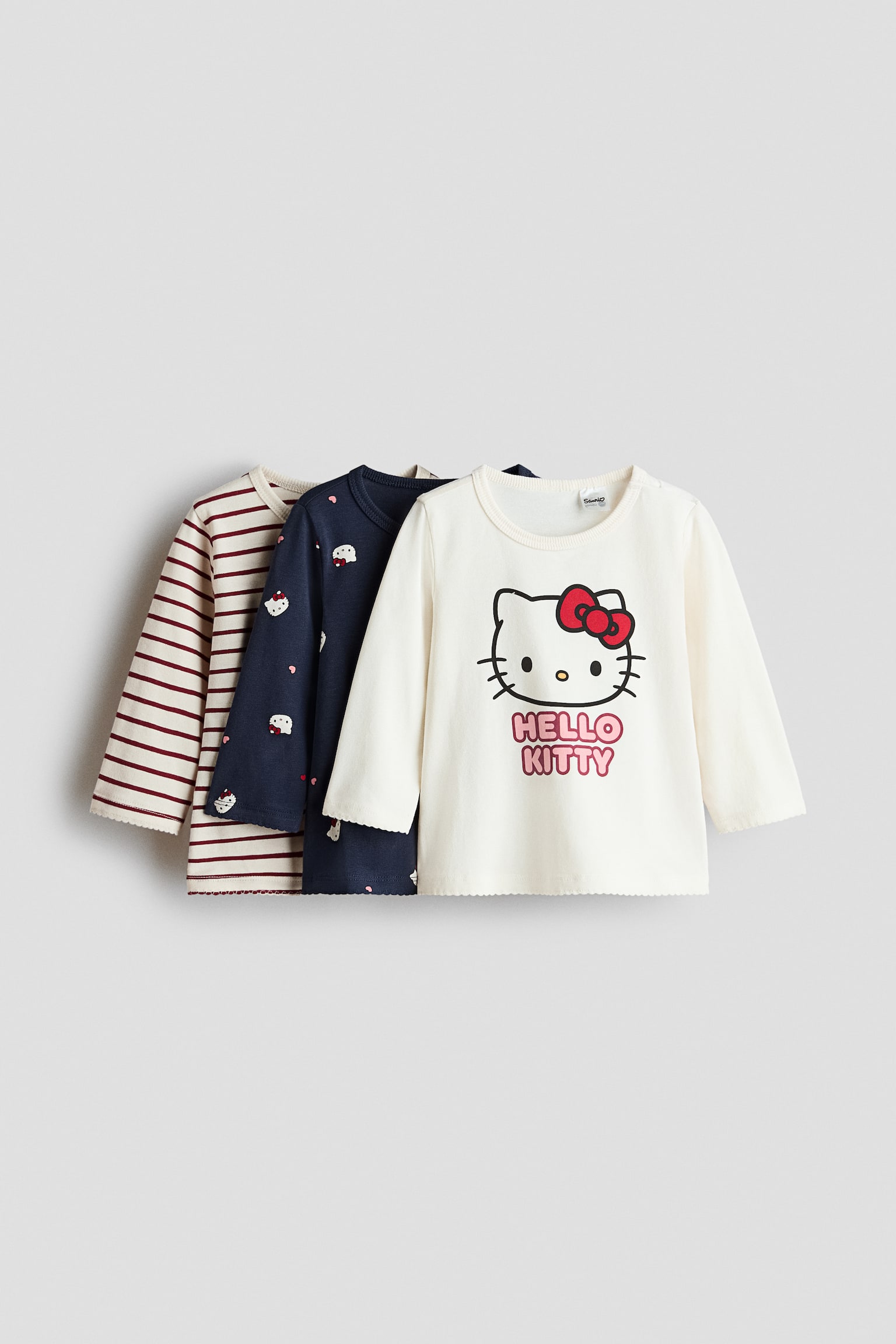 3-pack printed tops - White/Hello Kitty