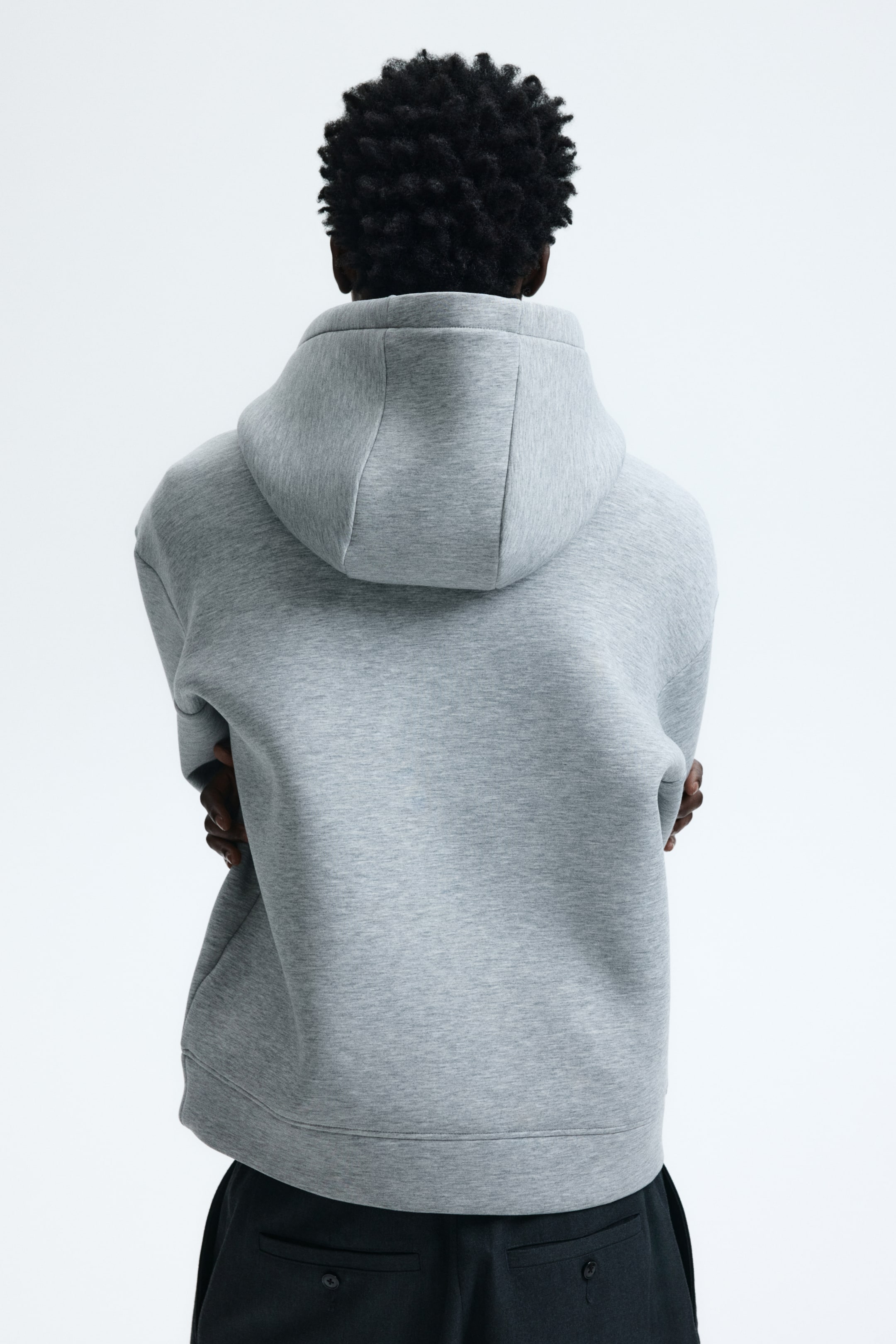 View larger image: Loose Fit Scuba hoodie - Grey marl - Men | H&M 5