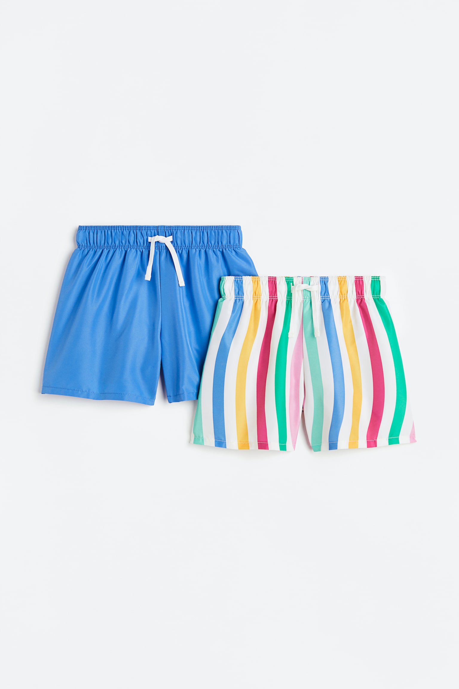 2-pack swim shorts - Blue/Striped - 1