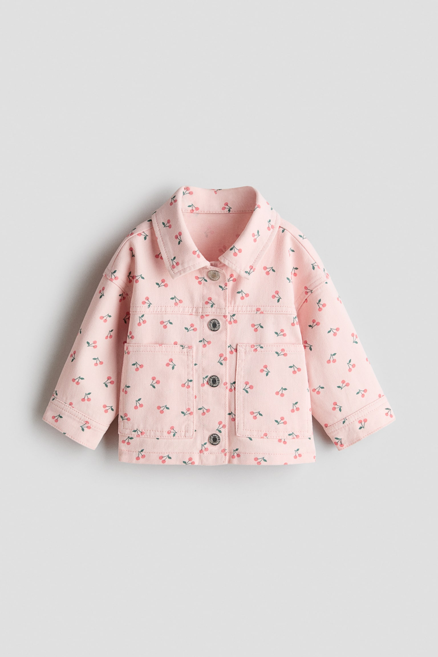 Casaco estampado em sarja - Rosa claro/Cerejas/Branco/Morangos